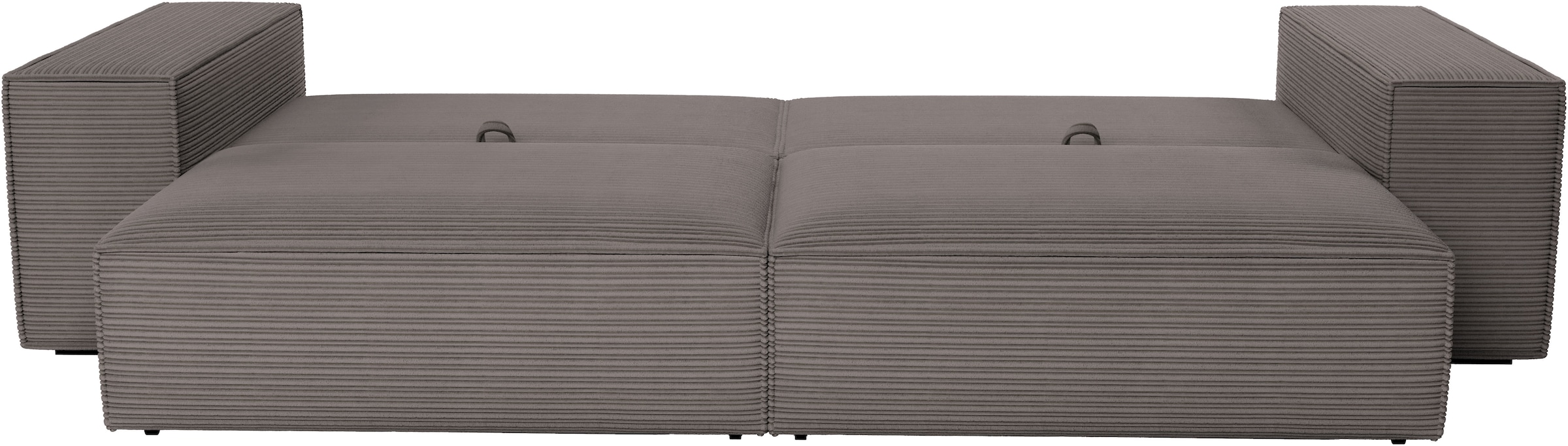 Trends by HG Canapé Big »Conor XXL, B: 312cm, Liegefläche: 138x 238cm, in Cord und Velours« avec fonction couchage et coffre de lit