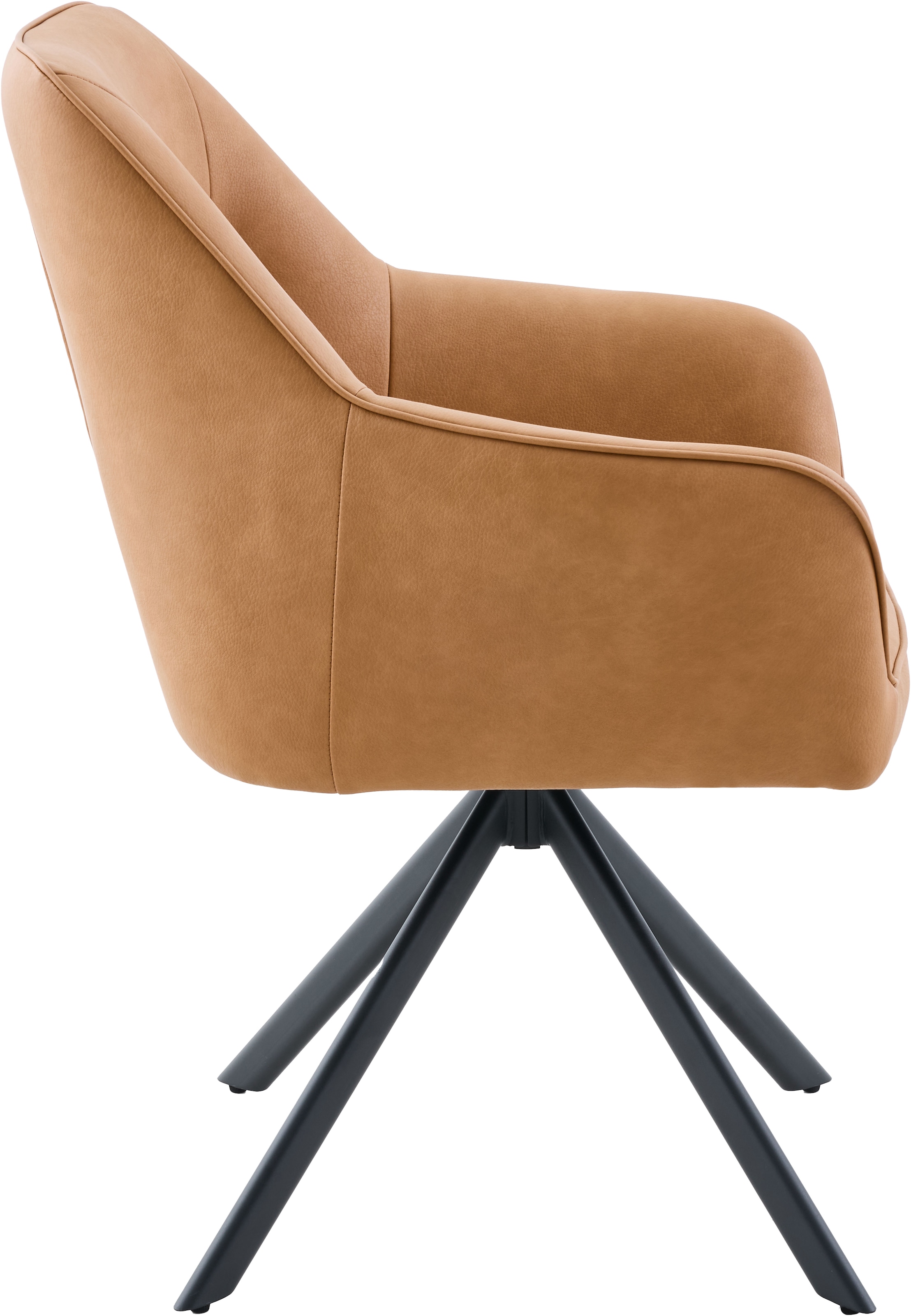 HELA Chaise avec accoudoirs »POLINA« () 1 cuis4 pieds, pivotant à 360°, structure en tube ovale, accoudoirs, aspect cuir