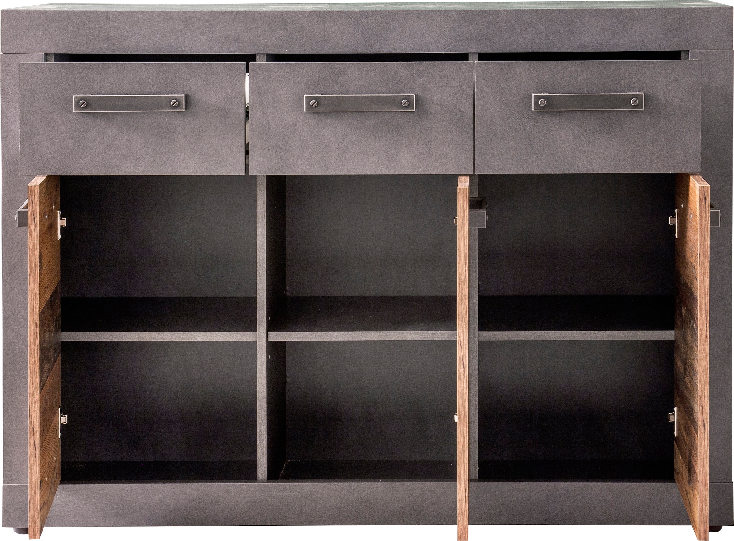 Home affaire Commode »Ilana« Kommode mit 3 Türen & 3 Schubladen - (B/T/H) 117/37/86 cm