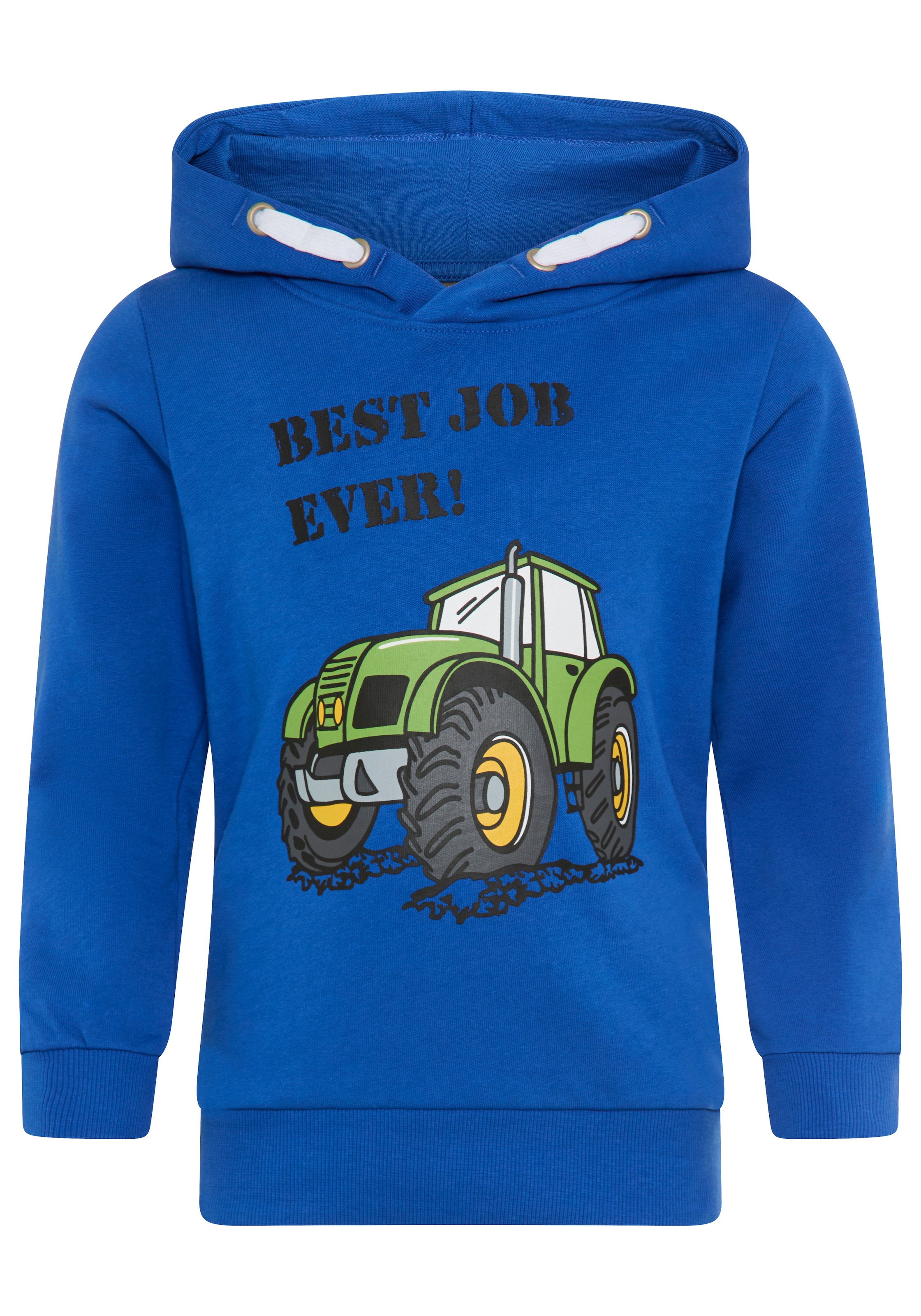 KIDSWORLD Kapuzensweatshirt »BEST JOB EVER!«, Kapuzensweatshirt mit Traktor-Print