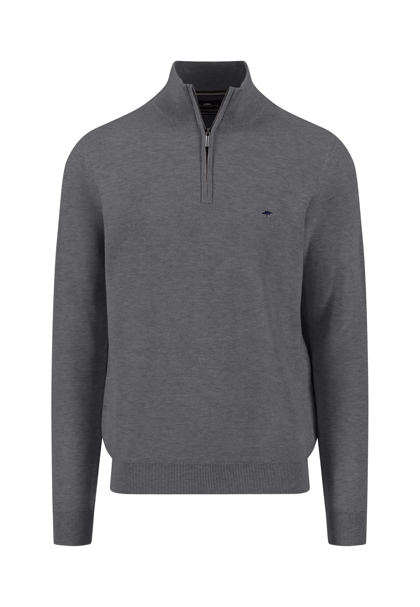 Image of FYNCH-HATTON Troyer aus reiner Baumwolle, mit Logo-Stickerei, Regular Fit