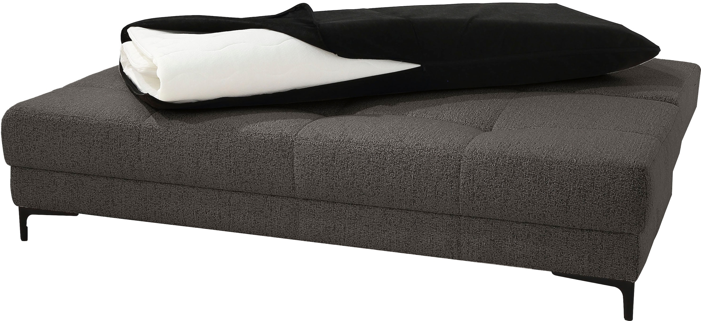 Jockenhöfer Gruppe Canapé-lit »Felix, B: 205 cm, Liegefl. 155x201 cm, Dauerschlafsofa, inkl. Topper« Incluant fonction couchage et coffre de lit, garnissage à ressorts