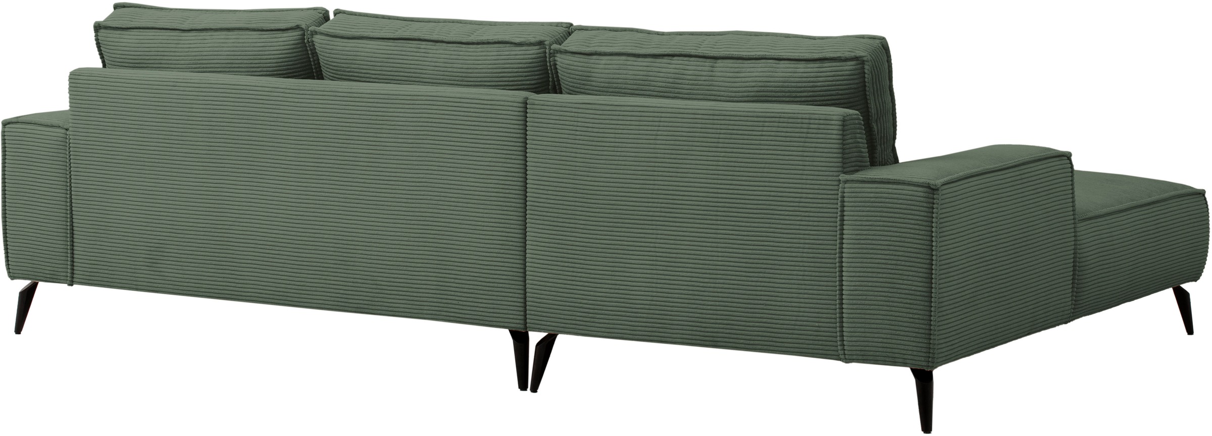 andas Ecksofa »TVINNU, L-Form, 275cm, in Cord und Flachgewebe«, wahlweise Recamiere rechts/links, schwarze Füsse, bequemer Sitzkomfort