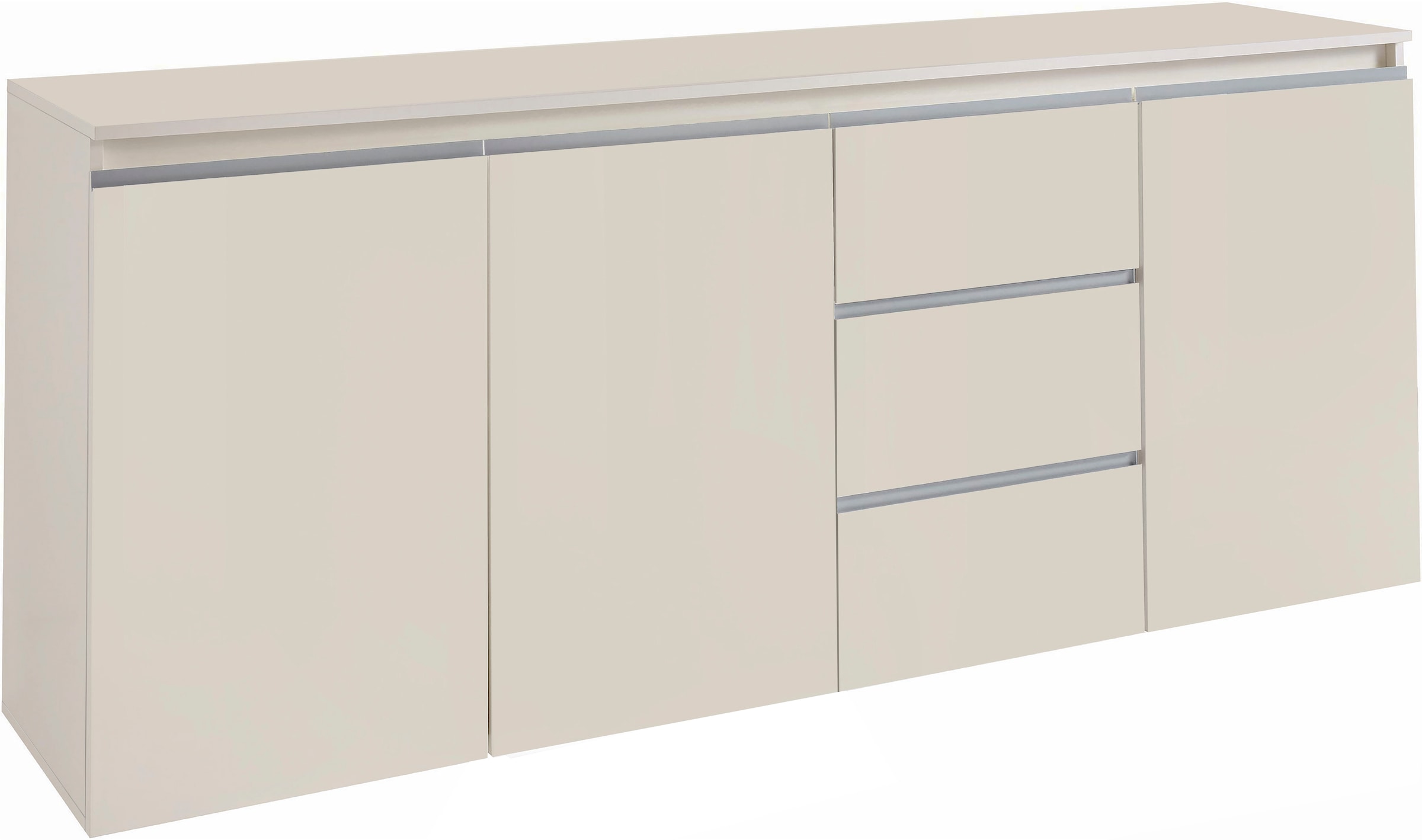 Image of Home affaire Sideboard "Magic, Kommode, Schrank, Stauraumschrank" Mit 3 Türen,3 Schubkästen und Aluminiumgriff, (B/T/H) 200x40x81 cm