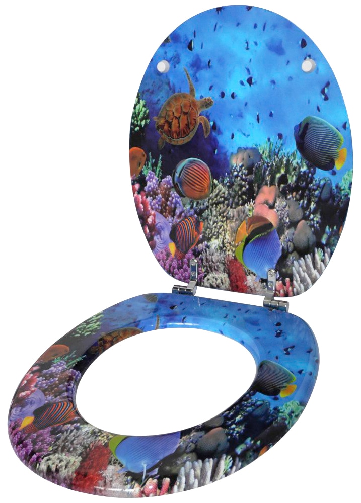 Sanilo Set d'accessoires de salle de bain »Ocean« bestehend aus WC-Sitz, Badteppich, Stöpsel, Seifenspender, WC-Bürste