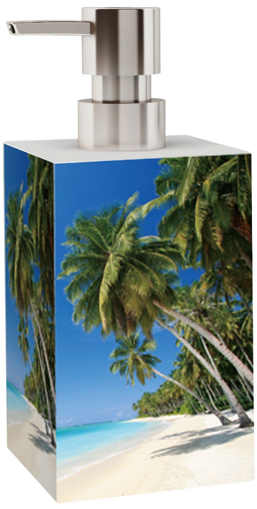 Sanilo Set d'accessoires de salle de bain »Karibik« bestehend aus WC-Sitz, Badteppich, Stöpsel, Seifenspender, WC-Bürste