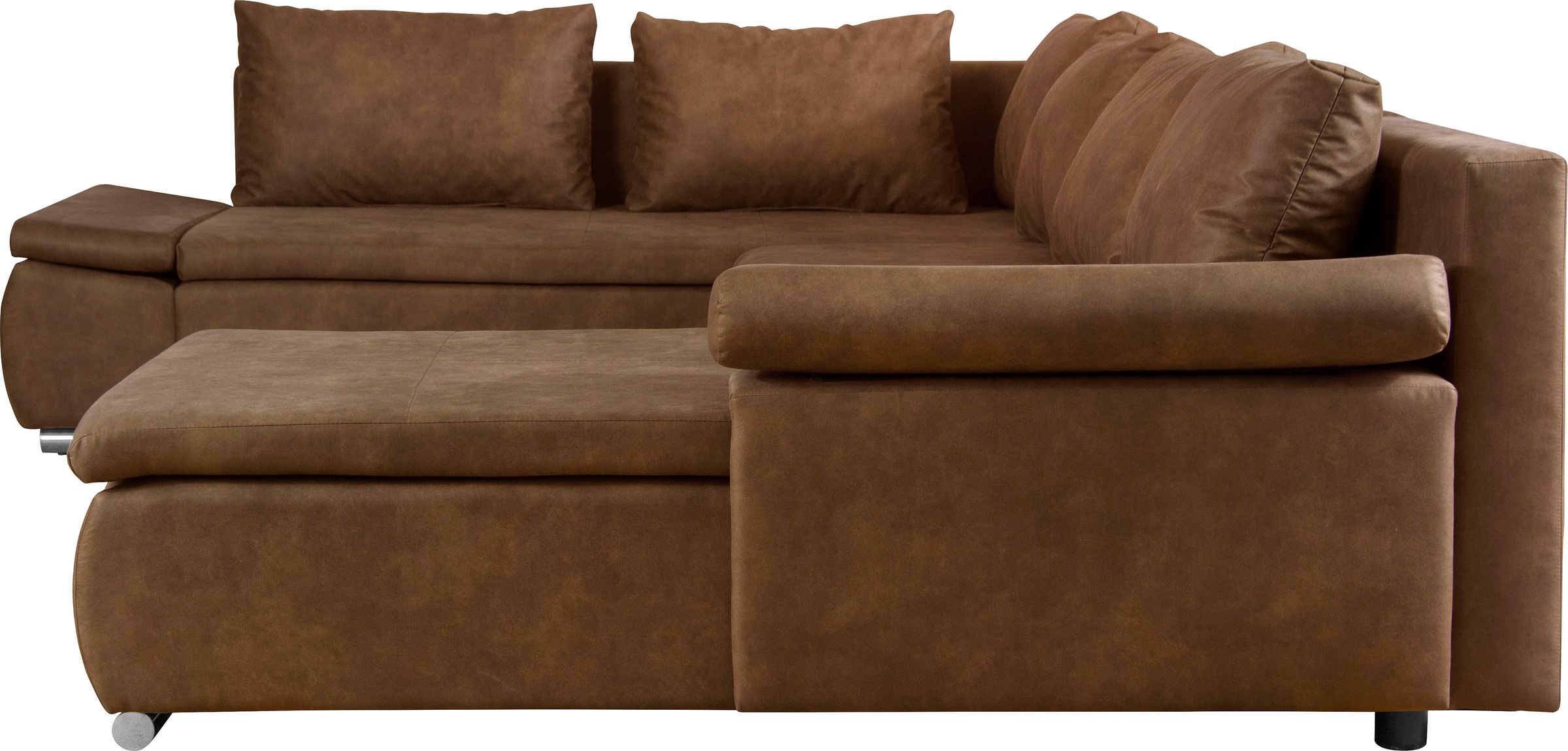 Home affaire Wohnlandschaft »Acra U-Form« mit Bettfunktion und Bettkasten, in Mattenoptik