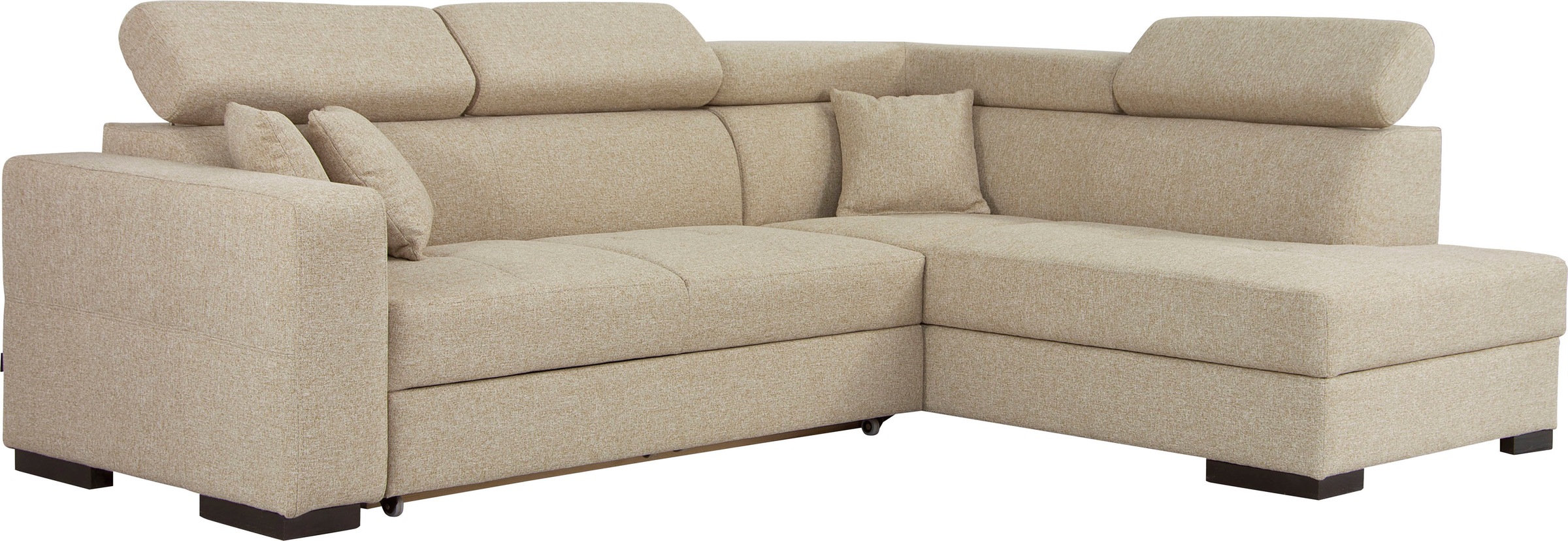 Home affaire Ecksofa »Tulio L-Form«, wahlweise mit Bettfunktion und Bettkasten, incl. 3 Zierkissen