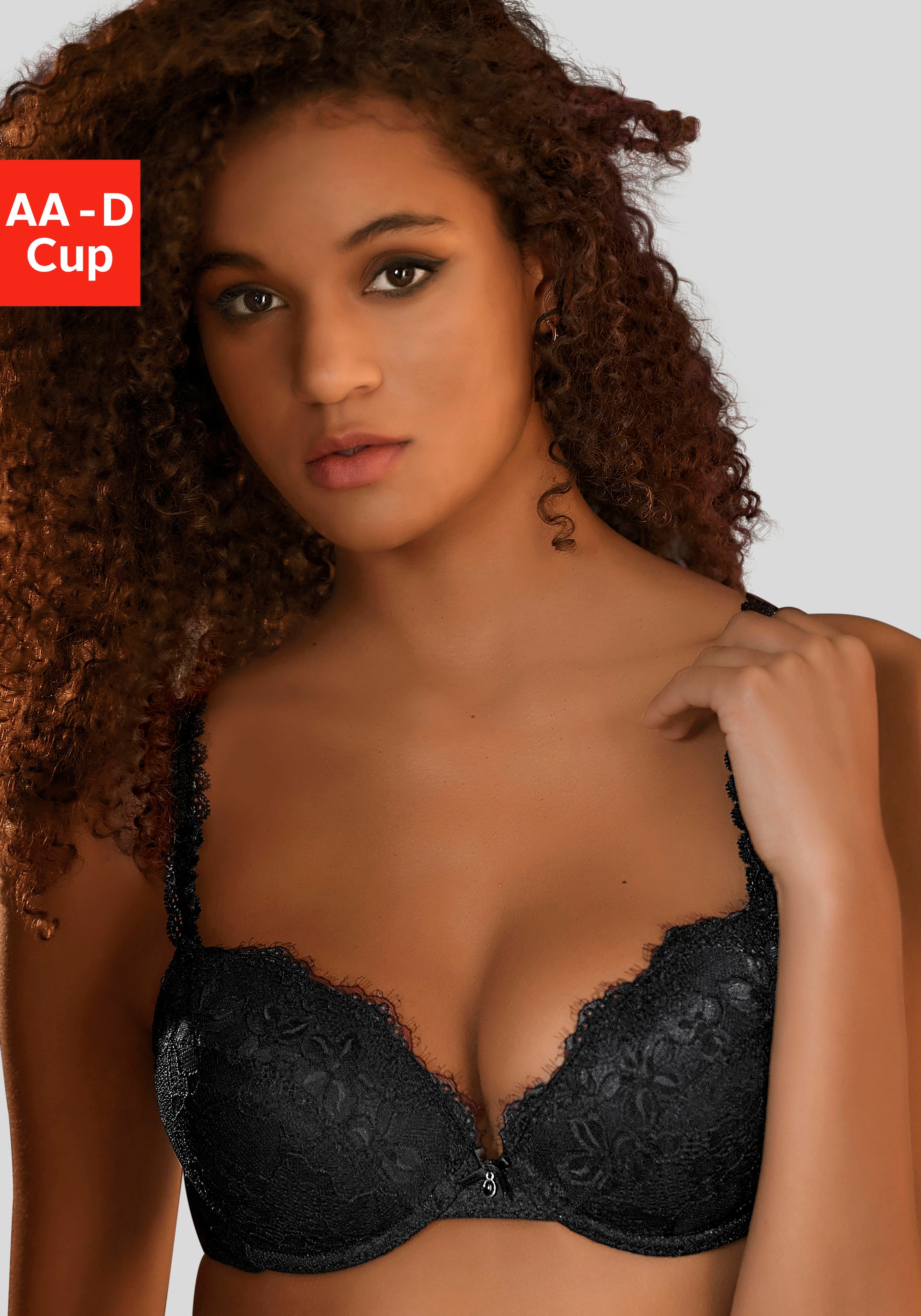 Image of Vivance Push-up-BH, mit verzierten Trägern in blumiger Optik, sexy Dessous bei Ackermann Versand Schweiz