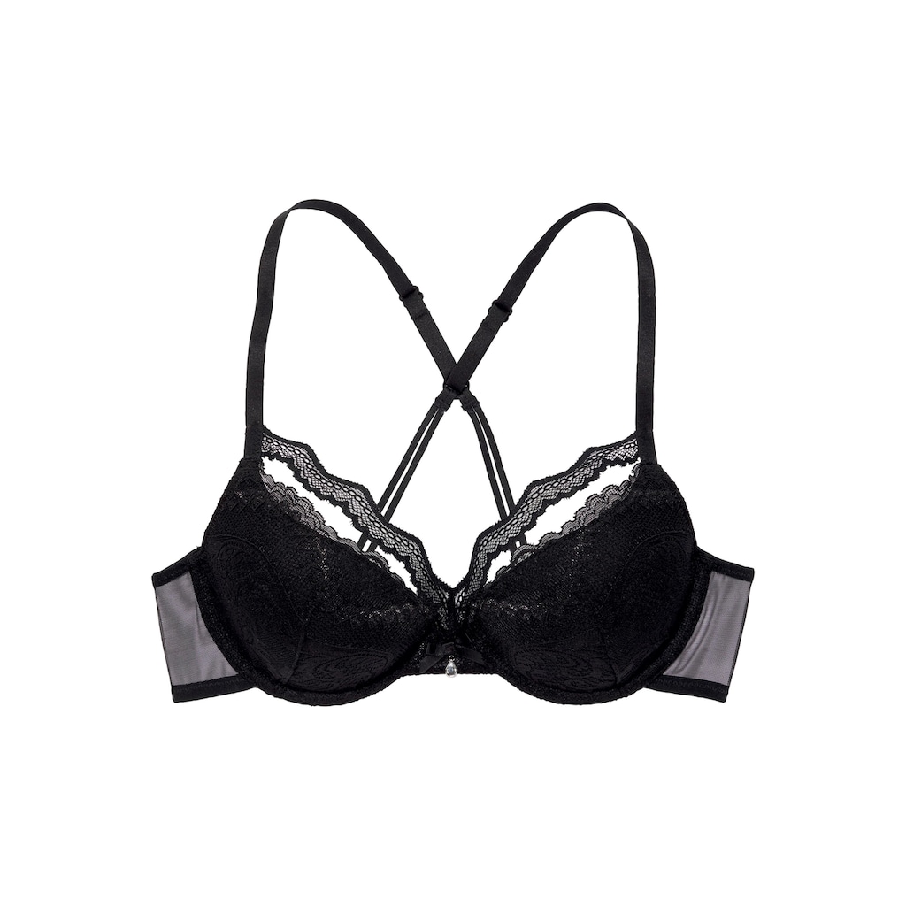 petite fleur goldfarben Push-up-BH, mit herausnehmbaren Kissen, sexy Dessous, Reizwäsche