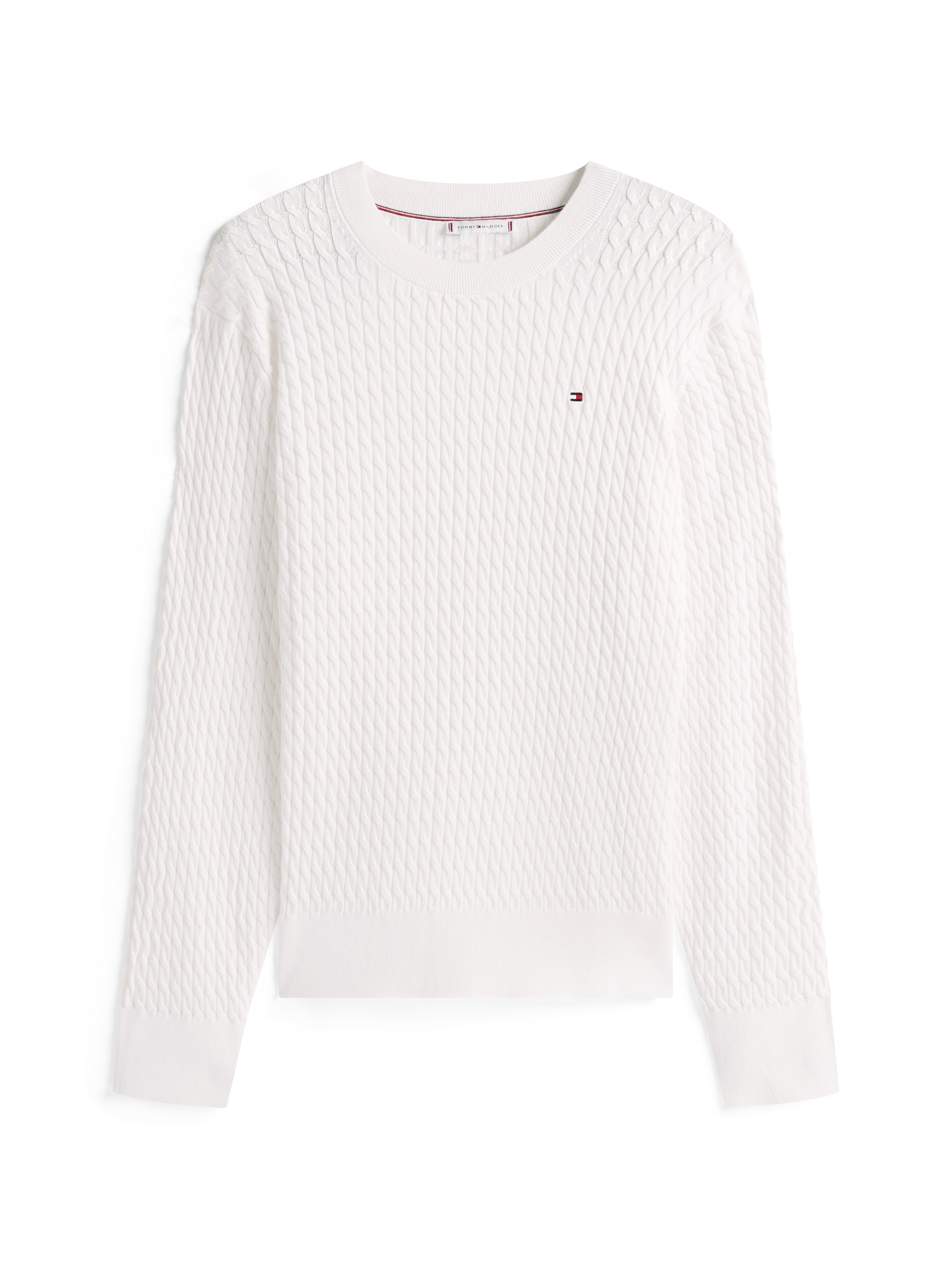 Tommy Hilfiger Curve Strickpullover »CRV CO CABLE FINE GG C-NK LS SWT«, in grossen Grössen, mit Zopfmuster