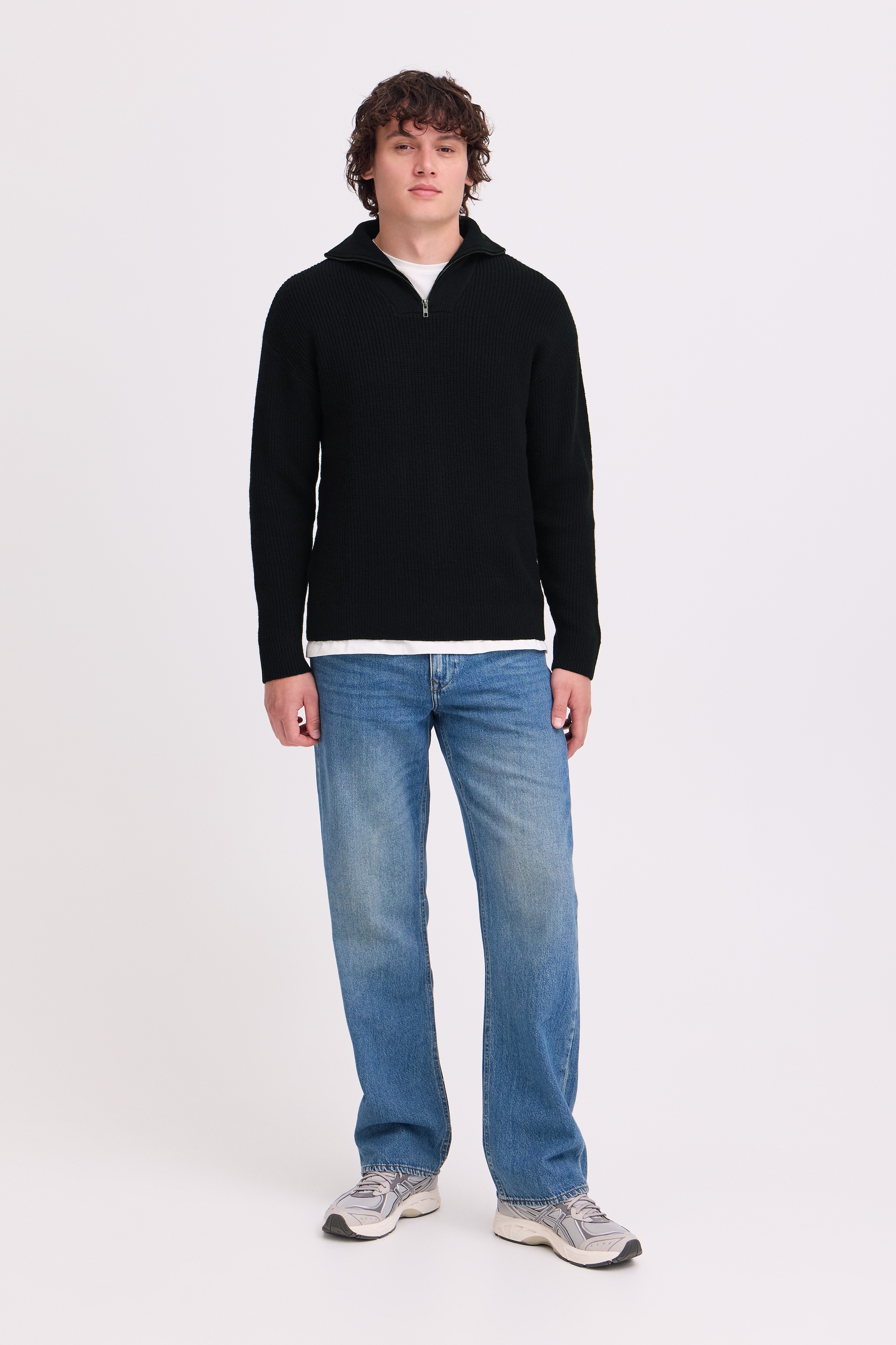 Blend Troyer »BHBOS KNIT HALFZIPP« Materialmix, relaxed fit