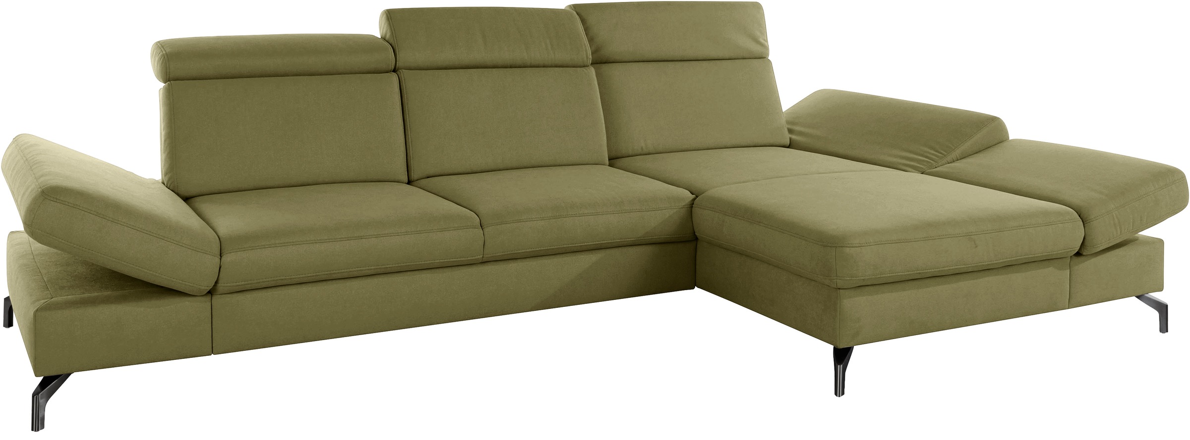 sit&more Ecksofa »Brisbane L-Form«, Fusshöhe 12 cm, inklusive Sitztiefen-, Armteil- und Kopfteilverstellung