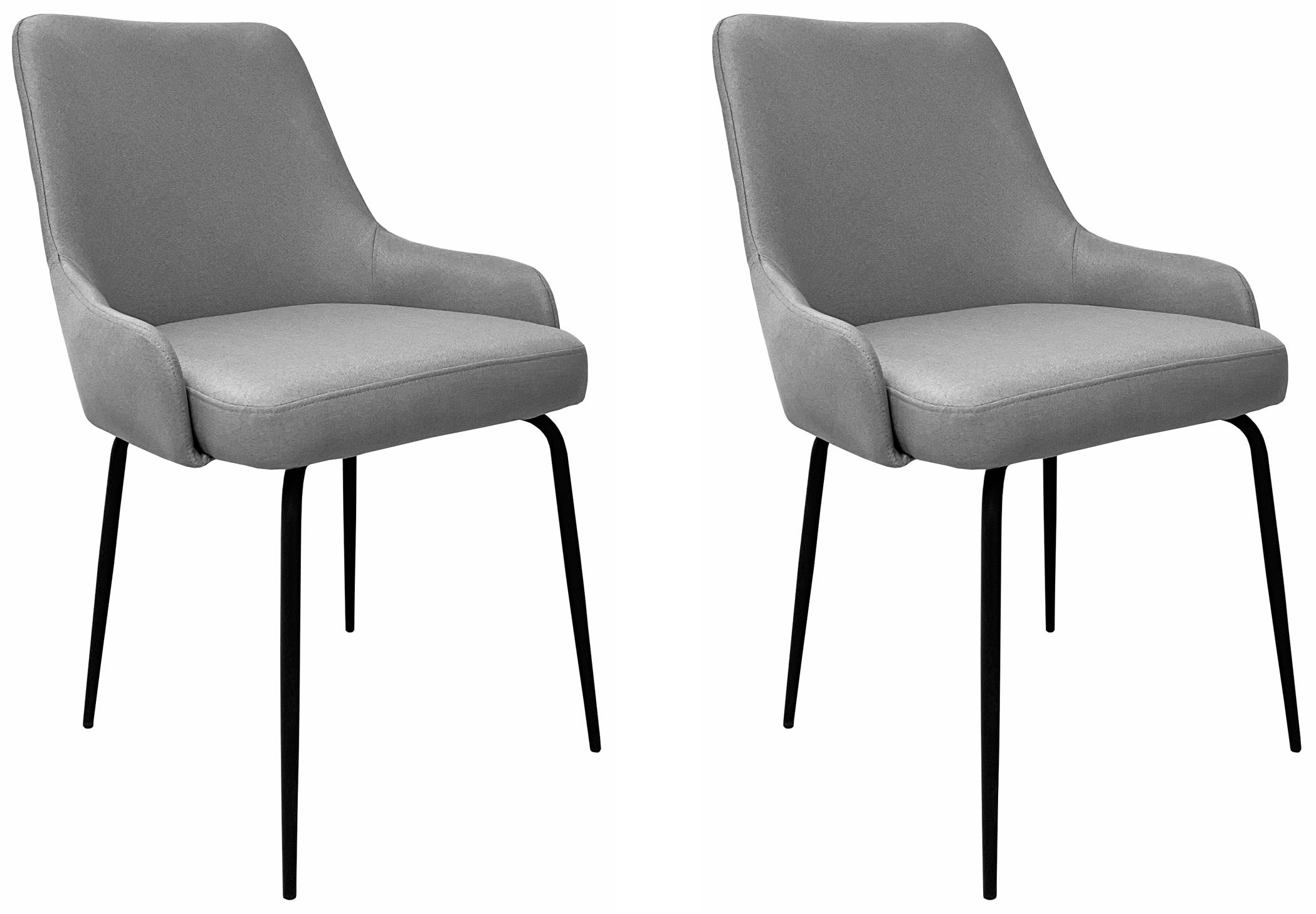 Image of GOODproduct Esszimmerstuhl "Cillian" (Set) 2 Stk.pflegeleichter Webstoff, schwarze Metallbeine, Sitzbreite 46 cm