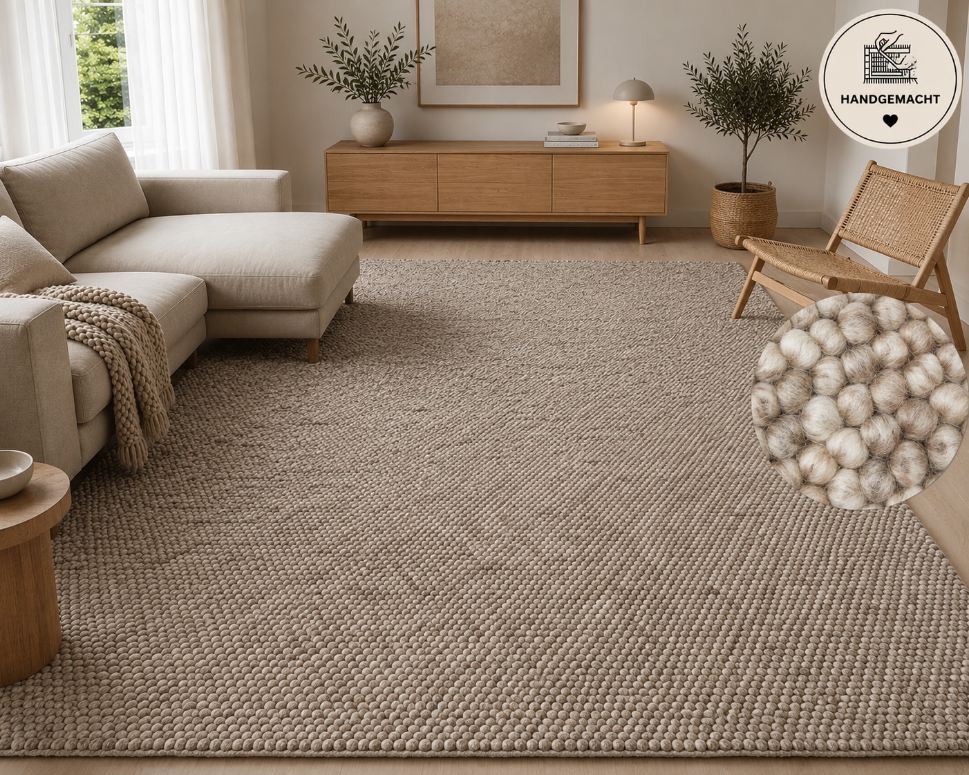 Image of GOODproduct Wollteppich "Wolly, in Standard und Premium Qualität, 14 mm oder 21 mm Höhe" rechteckig handgewebt, Handweb Teppiche, Skandi, Wohnzimmer, Schlafzimmer