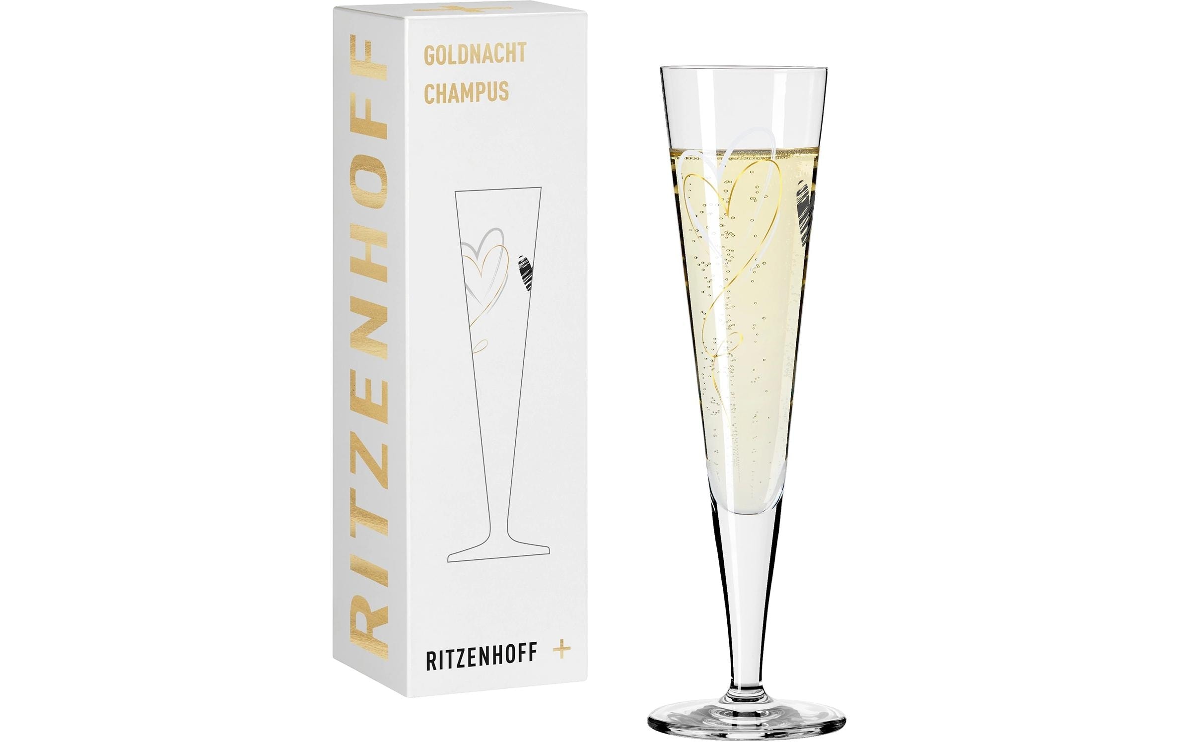 Ritzenhoff Champagnerglas »Goldfarbennacht No. 35 205 ml, 1 Stück, Transparent«, (1 tlg.)