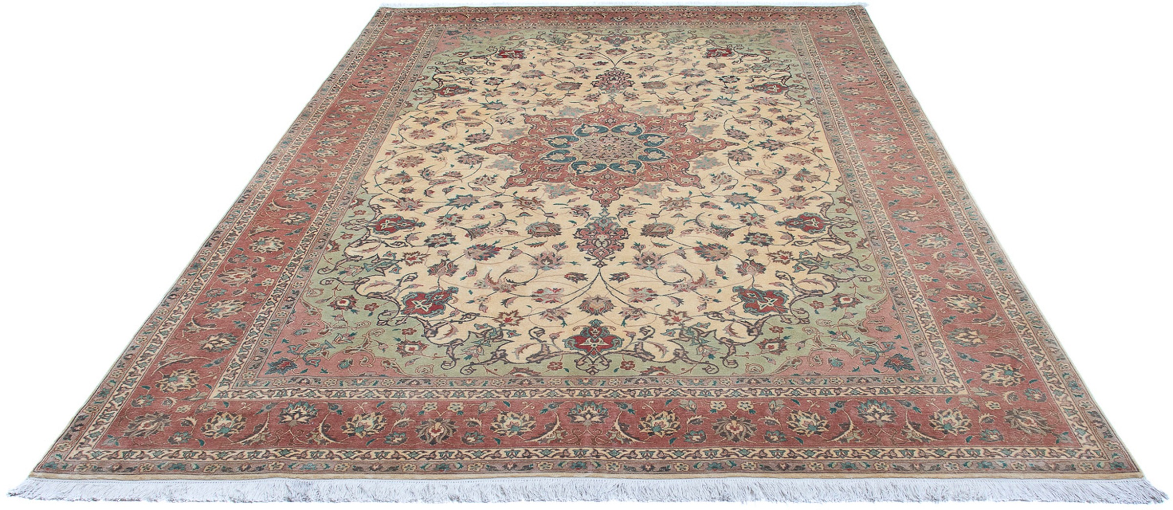 Image of morgenland Orientteppich »Perser - Täbriz - Royal - 300 x 200 cm - beige«, rechteckig, 7 mm Höhe, Wohnzimmer, Handgeknüpft, Einzelstück mit Zertifikat bei Ackermann Versand Schweiz