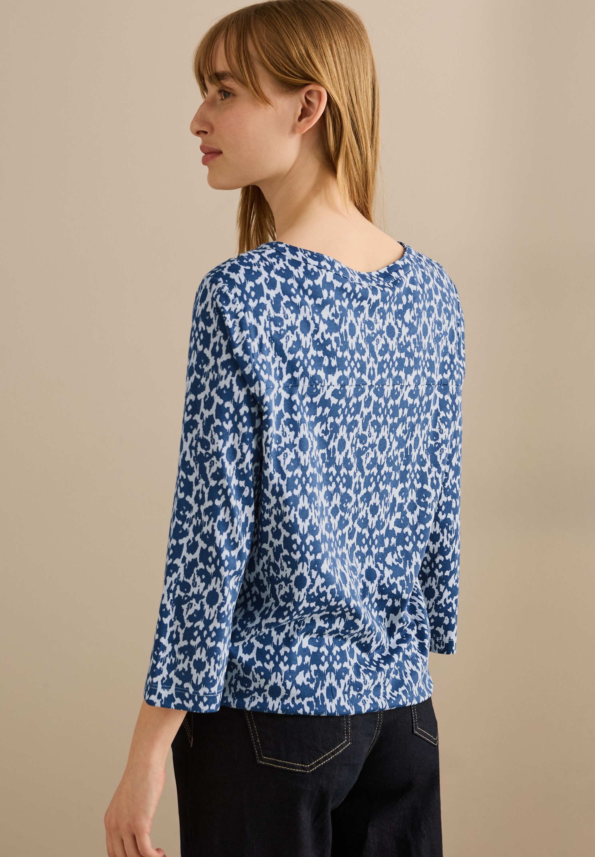Cecil 3/4-Arm-Shirt, mit Minimal-Print und im Tunika-Look