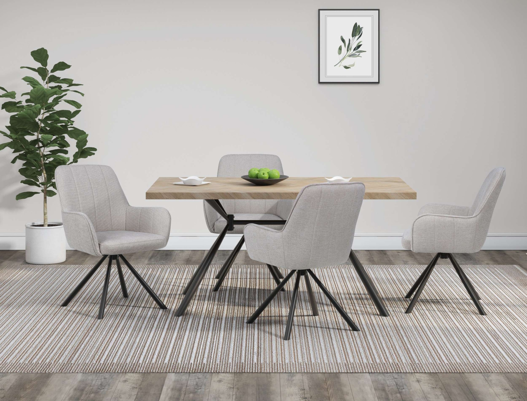 GOODproduct Chaise de salle à manger »Flaurent« () 2 cuisgepolsterte Rückenlehne, Armlehne und Sitzfläche, Sitzhöhe 50 cm