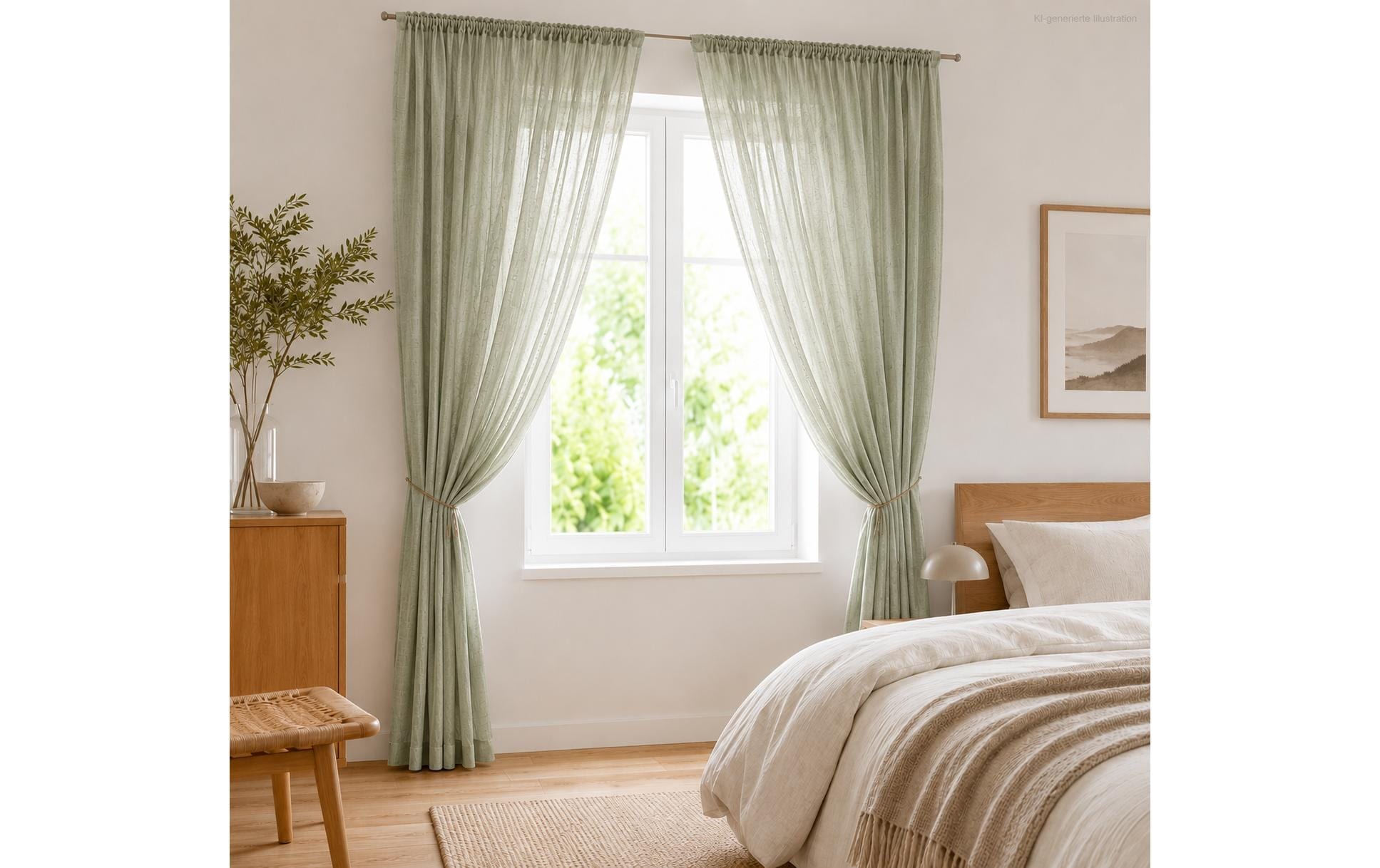 Urbanara Rideau »2er-Set Mafalda Nova 140 cm x 245 cm« Ruban plissé 2 cuis tlg.
