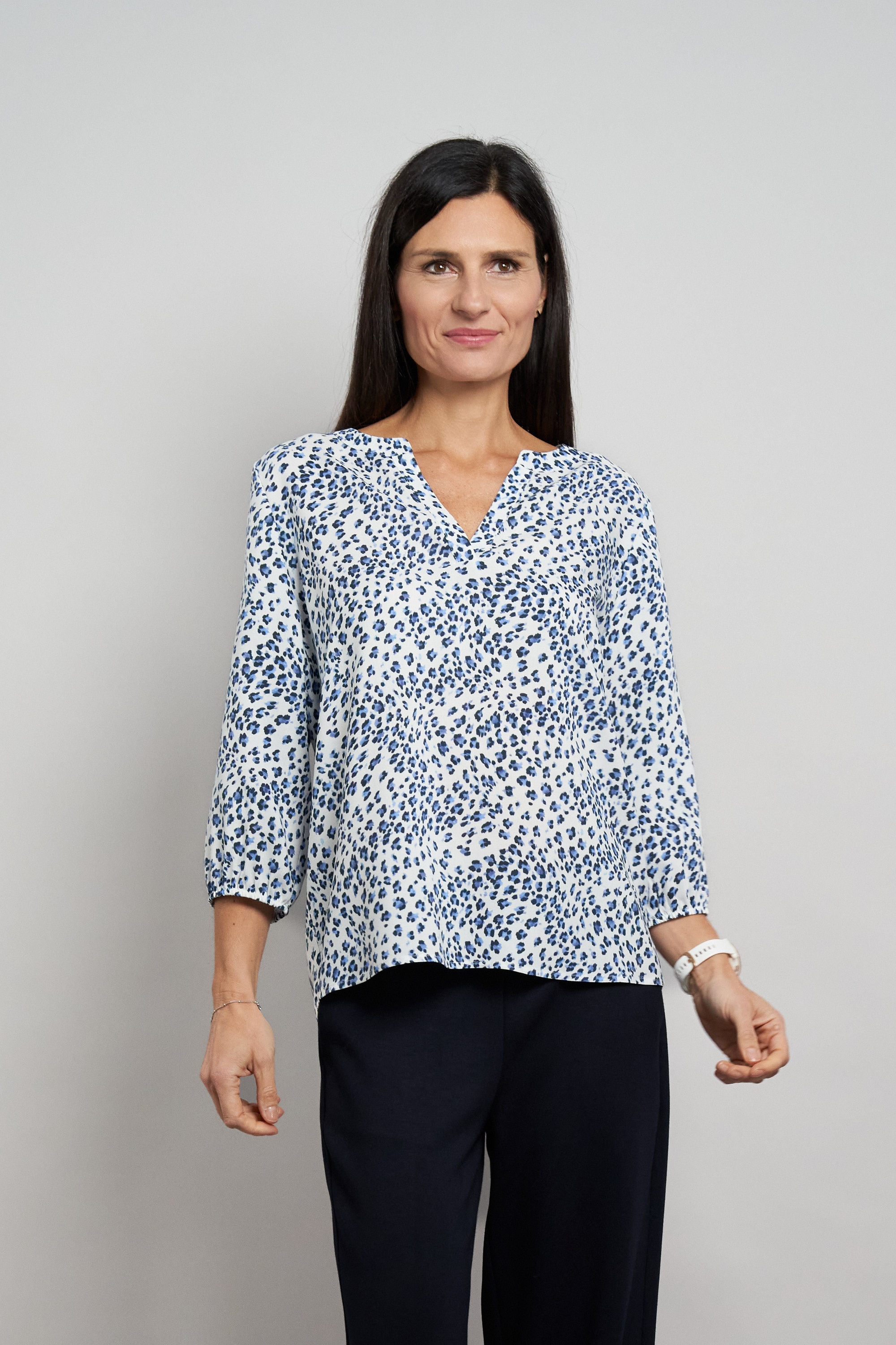 Image of Seidel Moden Druckbluse "Otto exclusiv" mit Minimalmuster - Viskose- MADE IN GERMANY