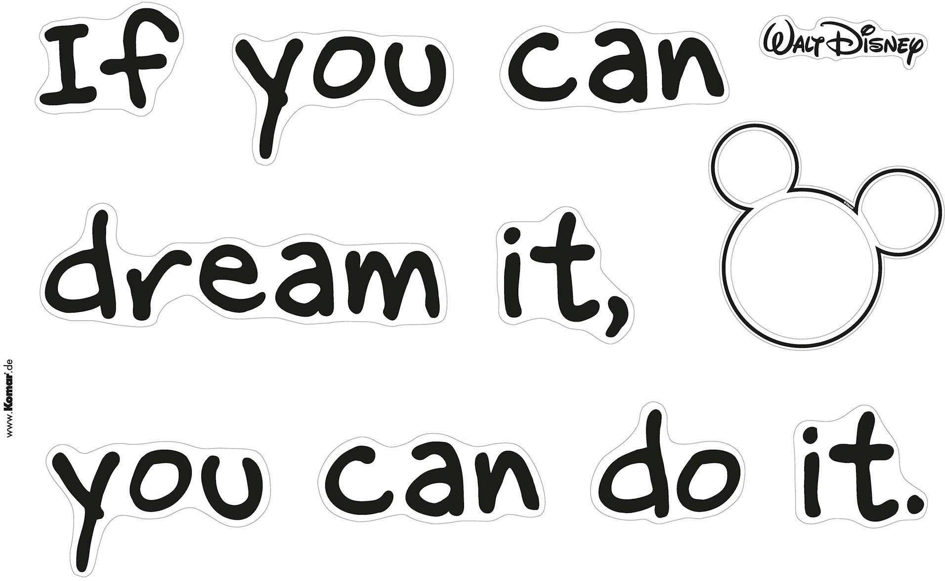 Komar Wandtattoo »Disney You can do it - Grösse 50 x 70 cm«, (13 St.), selbstklebend, Wandsticker, Kinderzimmer