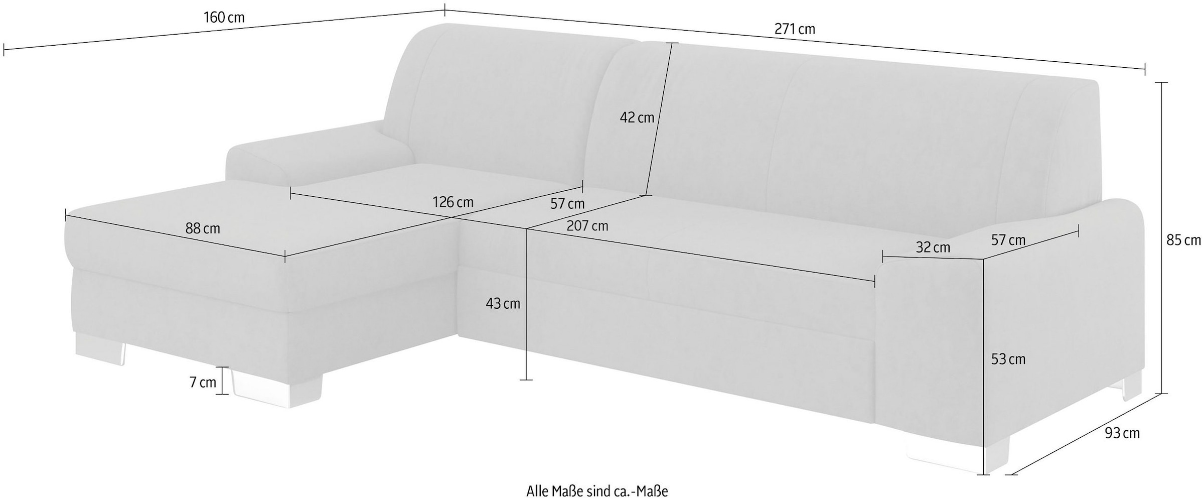 DOMO collection Ecksofa »Anzio L-Form«, wahlweise mit Bettfunktion und Federkern