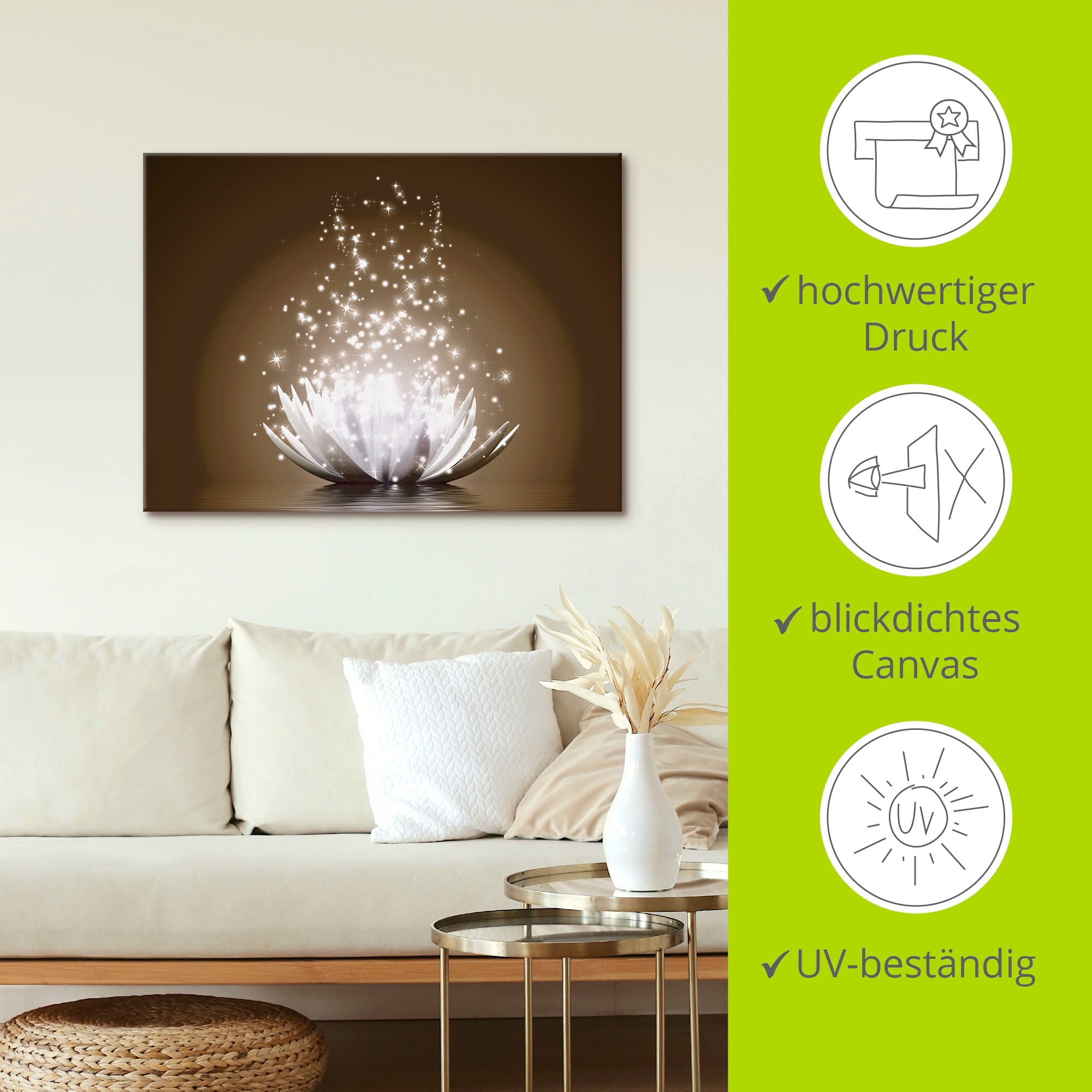 Artland Wandbild »Magie der Lotus-Blume« Blumen 1 Stk. tlg. als Leinwandbild, Poster in verschied. Grössen