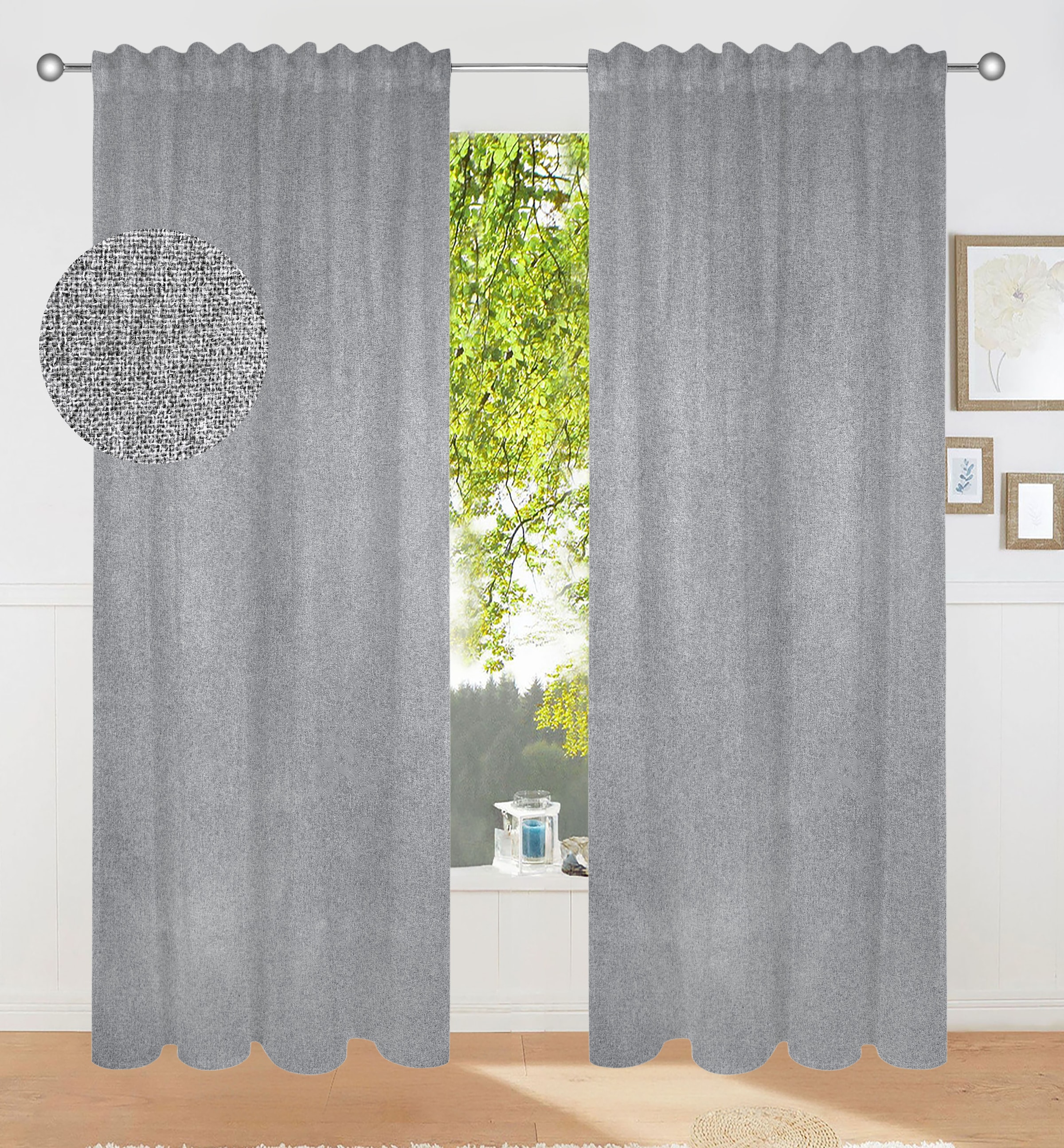 GOODproduct Rideau occultant »Ronnel, 100% Lichtschutz« Bande multifonctionnelle 2 cuis tlg. 2x uni, salon, chambre/salle d'enfants, occultant à 100 %