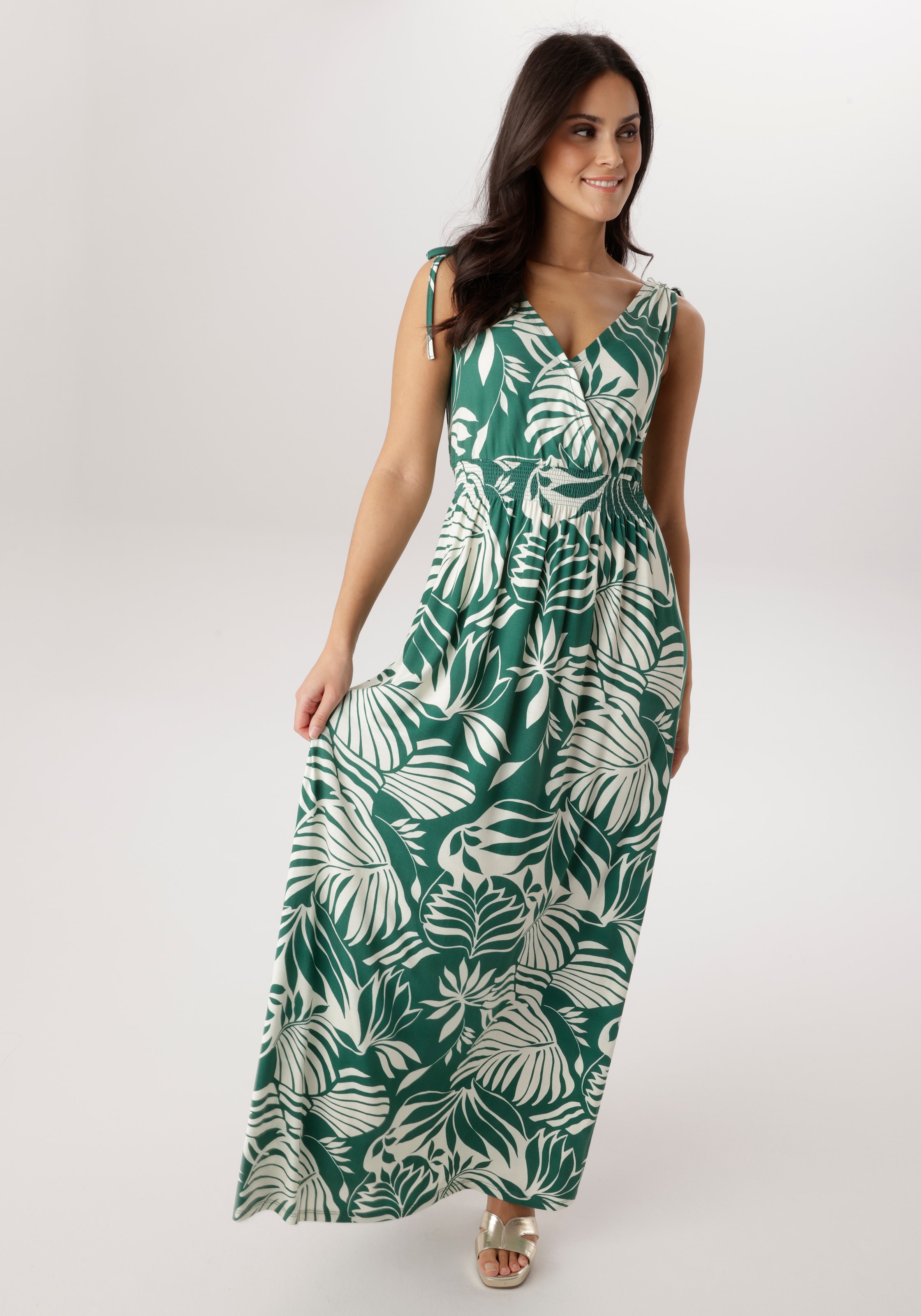 Aniston SELECTED Robe d'été mit breiten Trägern zum Raffen - NEUE KOLLEKTION