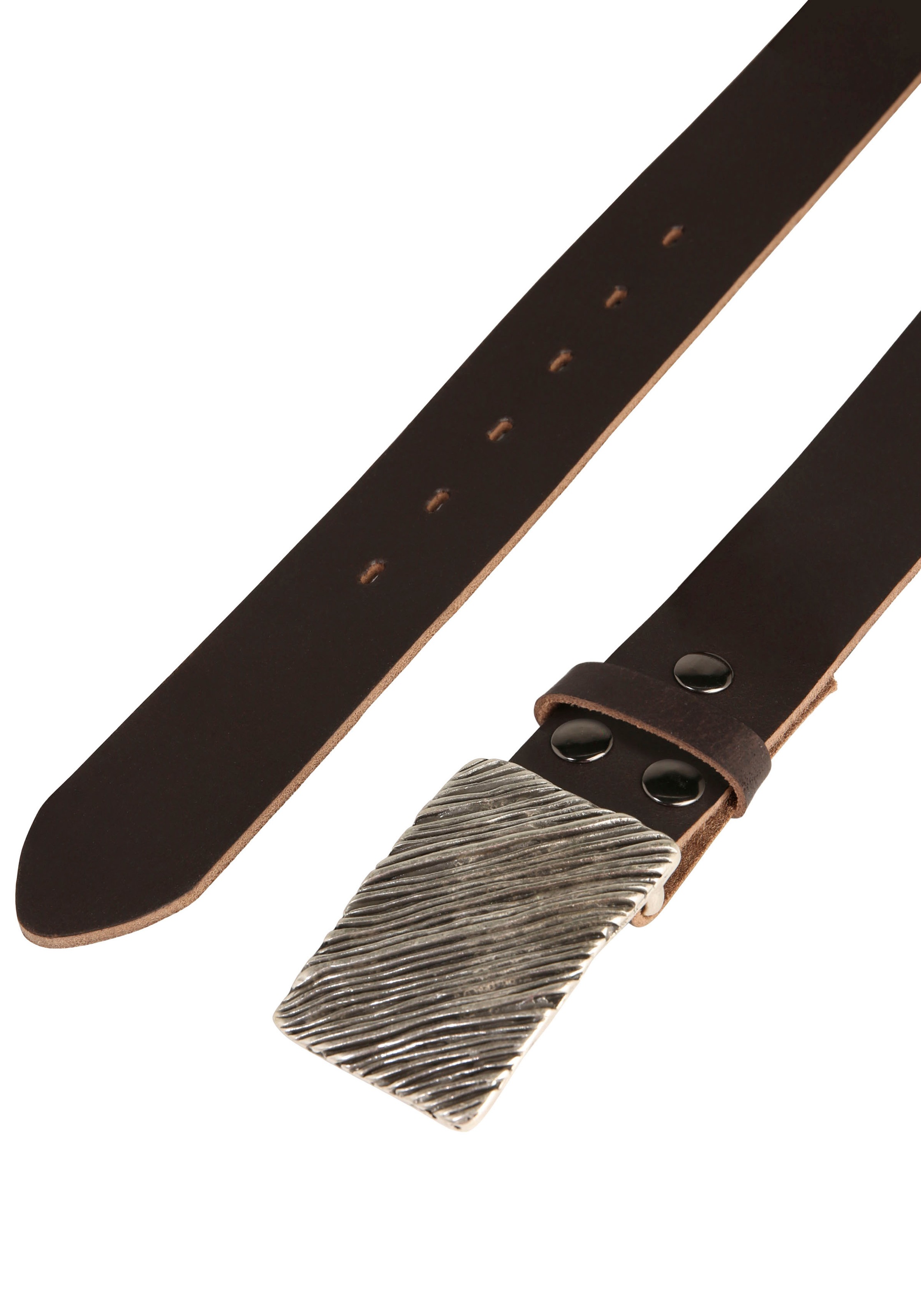 Rettungsring Gürtel Ledergürtel mit austauschbarer Schliesse »Seegras Rechteck«