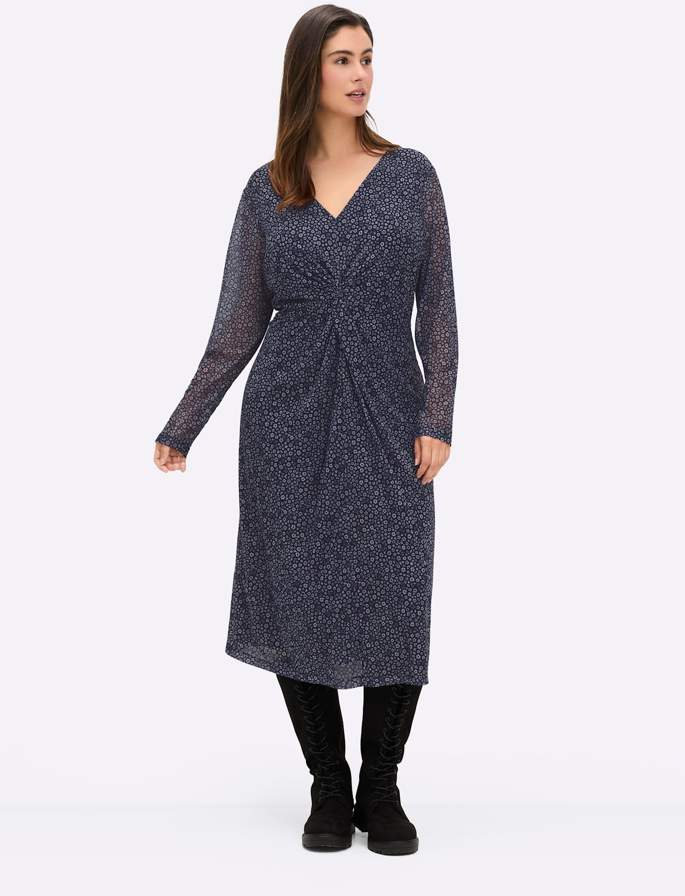 Sheego Druckkleid "Mesh-Kleid"