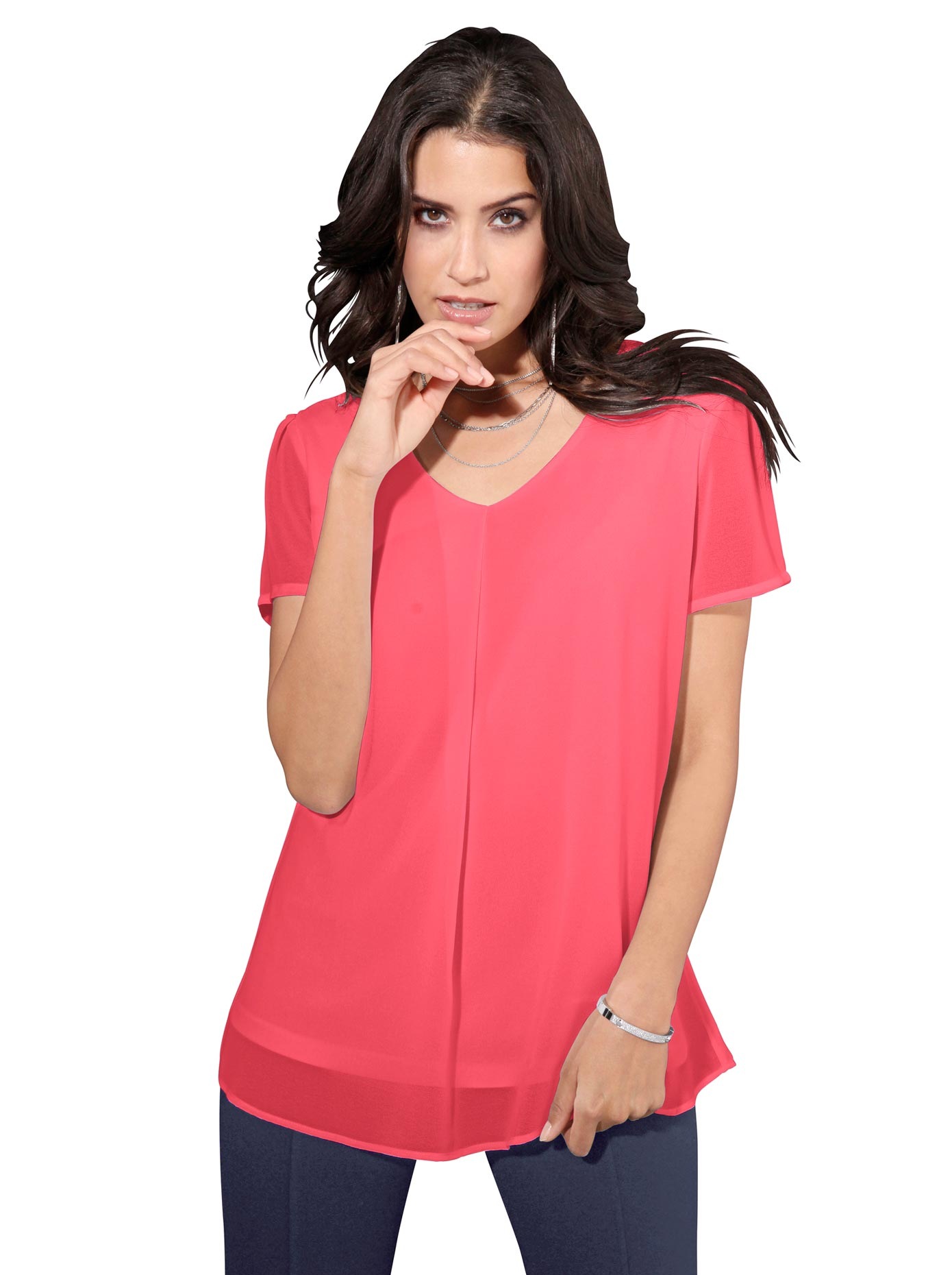 Bluse aus leicht transparentem Chiffon