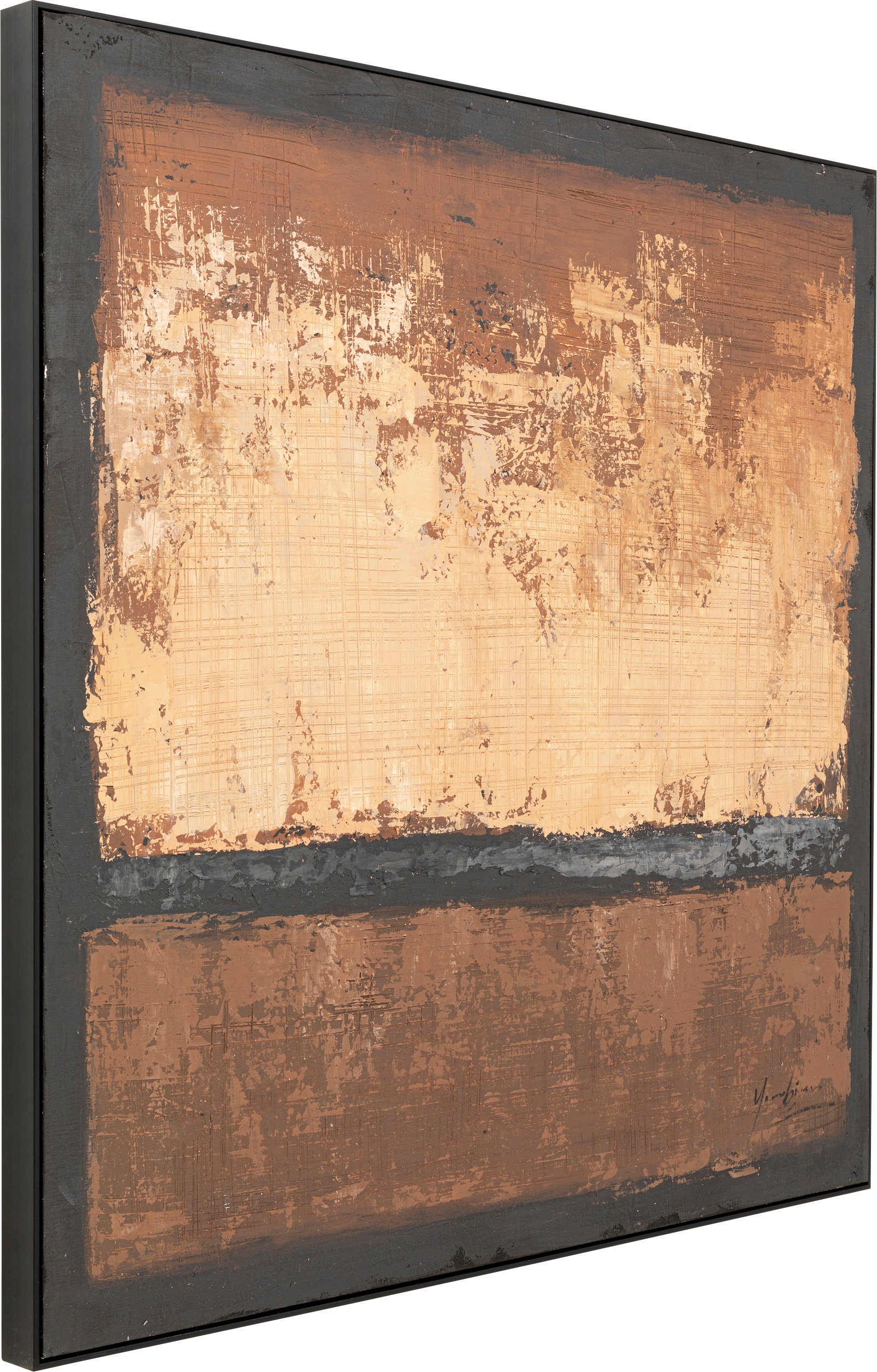 Kare Design Tableau avec cadre »Gerahmtes Bild Silence Braun 120x120cm«