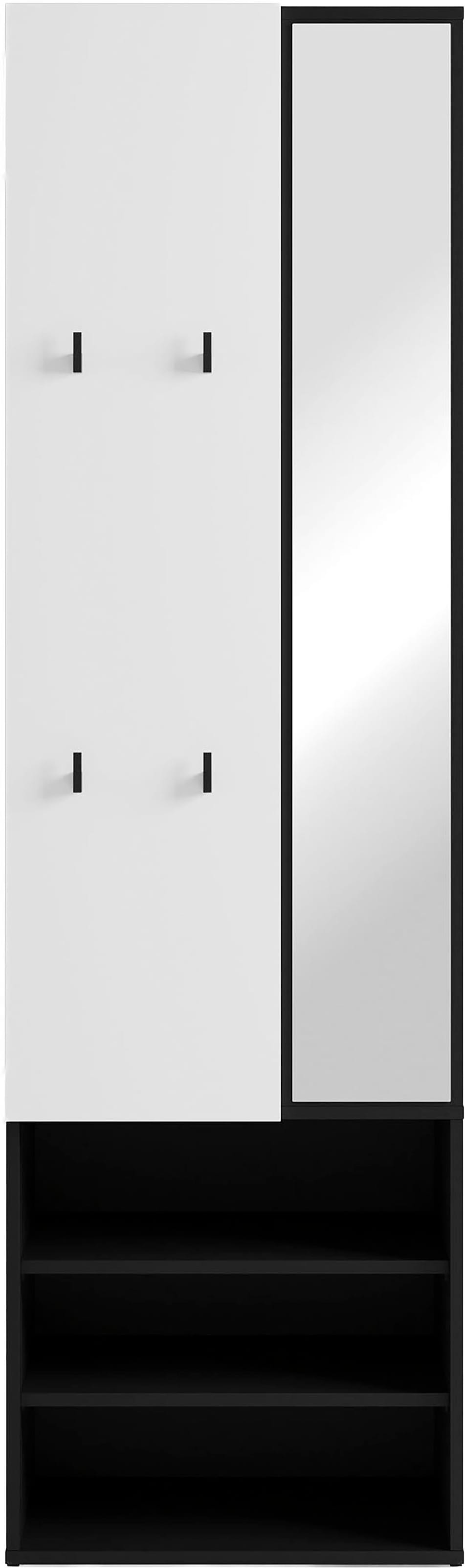 byLIVING Kompaktgarderobe »Dielen - Set Andorra« 1 Stk. tlg. maximale Ordnung auf wenig Fläche mit Spiegel, Kleiderstange und Haken