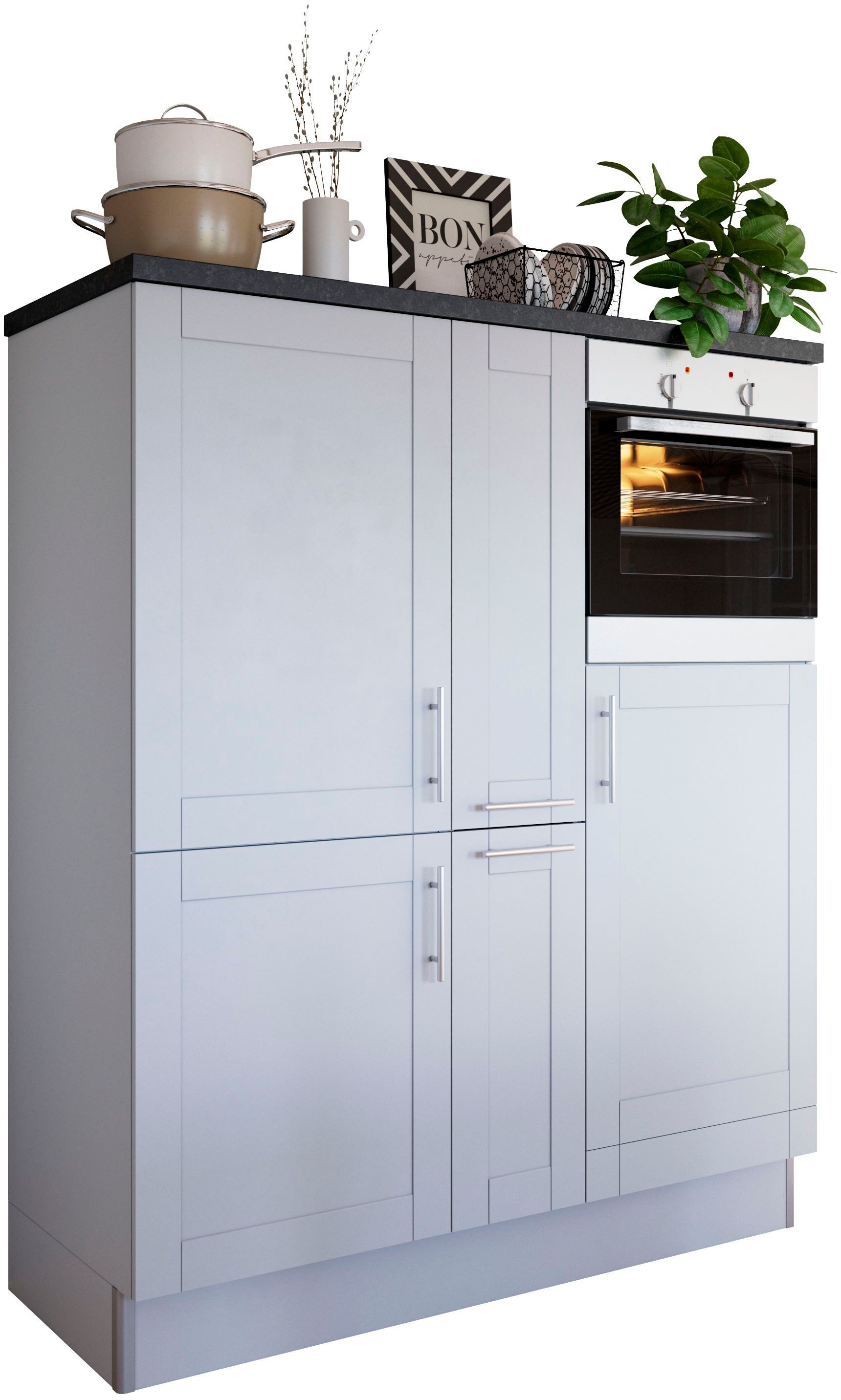 KOCHSTATION Pantryküche »KS-Ahus«, Breite 150 cm,wahlweise mit E-Geräten,Soft-Close-Funktion