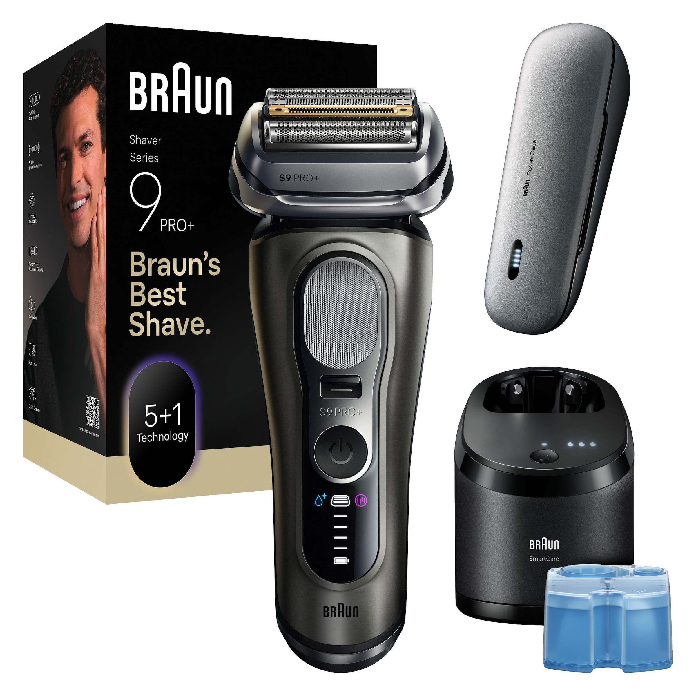 Image of Braun Elektrorasierer "Series 9 9675cc" Smart Care Center integrierter Präzisionstrimmer 5+1 ultradünne Präzisionsklingen, Ladeetui, 6-in-1 SmartCare Center