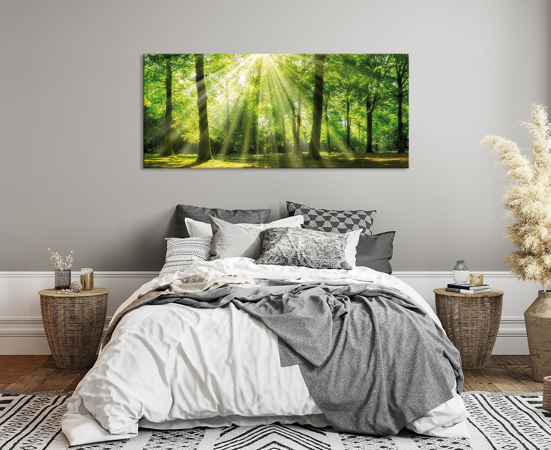 Bönninghoff Leinwandbild »Wandbild WALD  – Leinwandbild Keilrahmen« Bäume | Natur | Wald 1 Stk. tlg. auf Keilrahmen gespannt