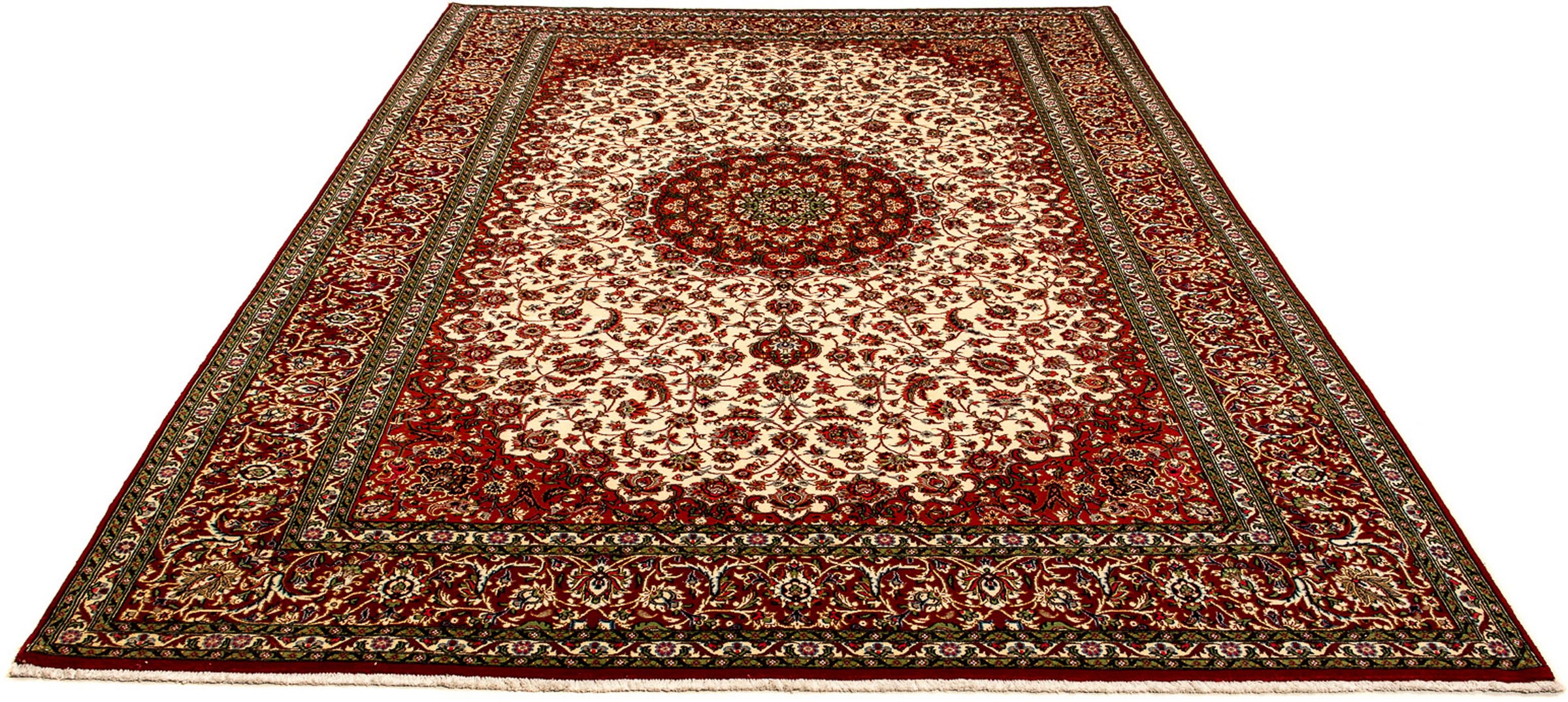 Image of morgenland Orientteppich »Perser - Ghom - 358 x 244 cm - dunkelrot«, rechteckig, 10 mm Höhe, Wohnzimmer, Handgeknüpft, Einzelstück mit Zertifikat bei Ackermann Versand Schweiz
