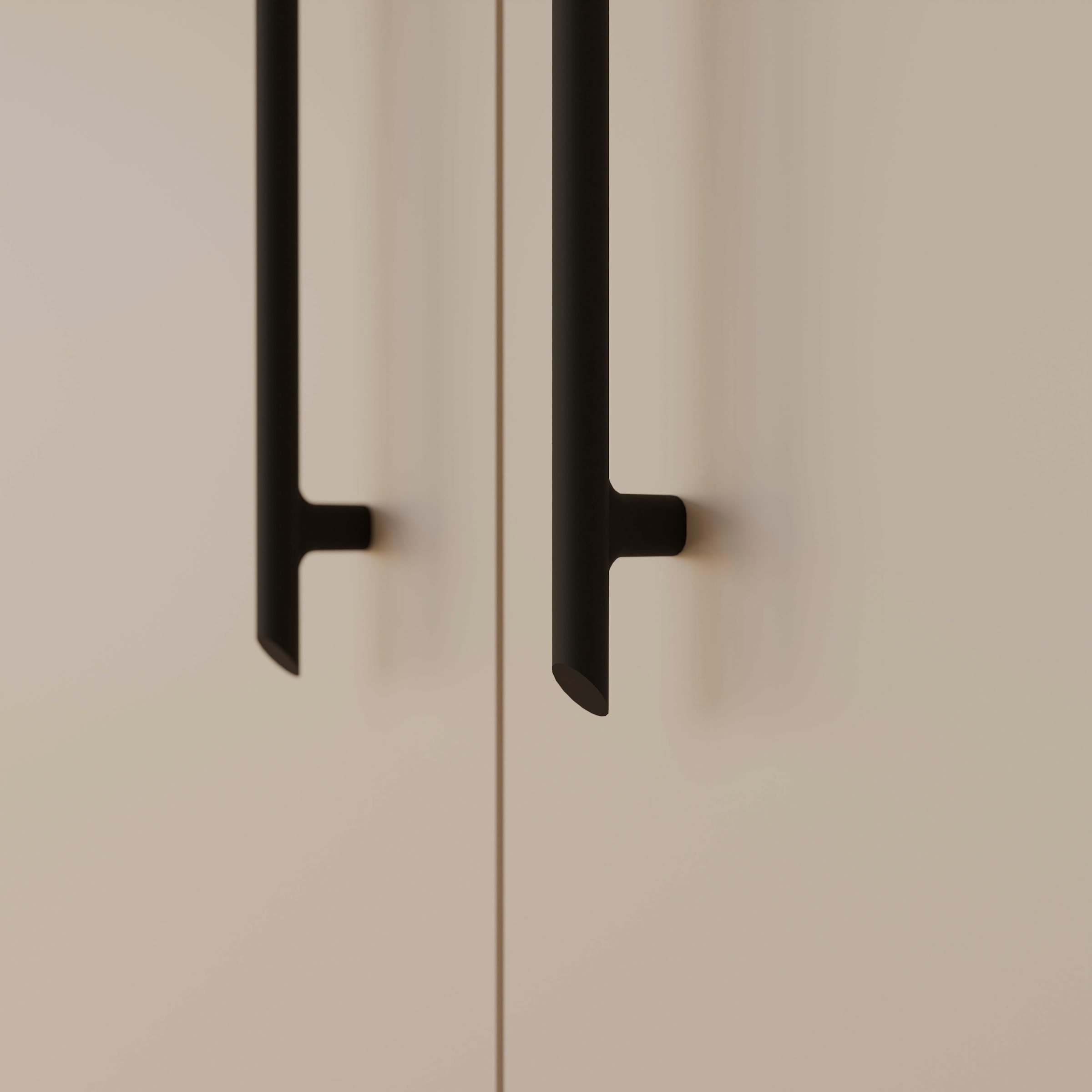 FORTE Kleiderschrank »Mokkaris , Garderobe, zeitloses Design, 3 Türen, Made in Europe« B/H/T ca. 144x200x59cm,  Zwei Schubladen, schwarze Stangengriffe, Stauraum, auch in Schwarz