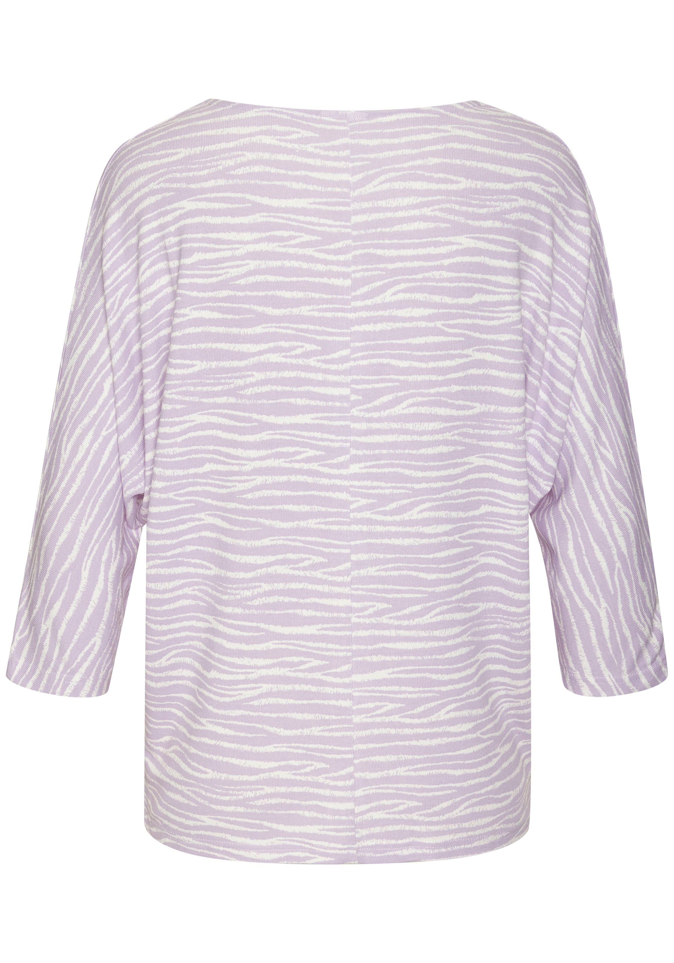 LASCANA 3/4-Arm-Shirt »mit modischem Zebra-Muster«, aus weichem Viskose-Strick