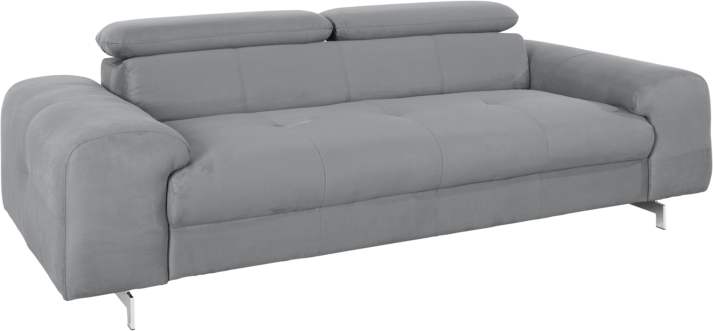 COTTA 3-Sitzer »Chef«, Big-Sofa mit Kopfteilverstellung, edle Metallkufen