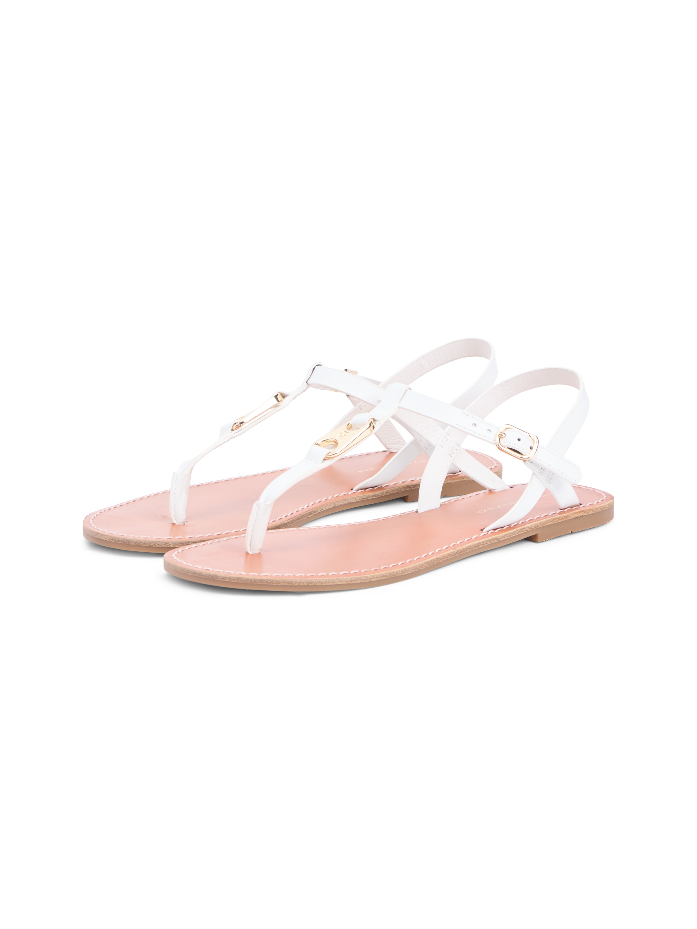 Tommy Hilfiger Riemchensandale »LEATHER THONG SANDAL«  Sommerschuh, Sandalette mit Schmucklogo