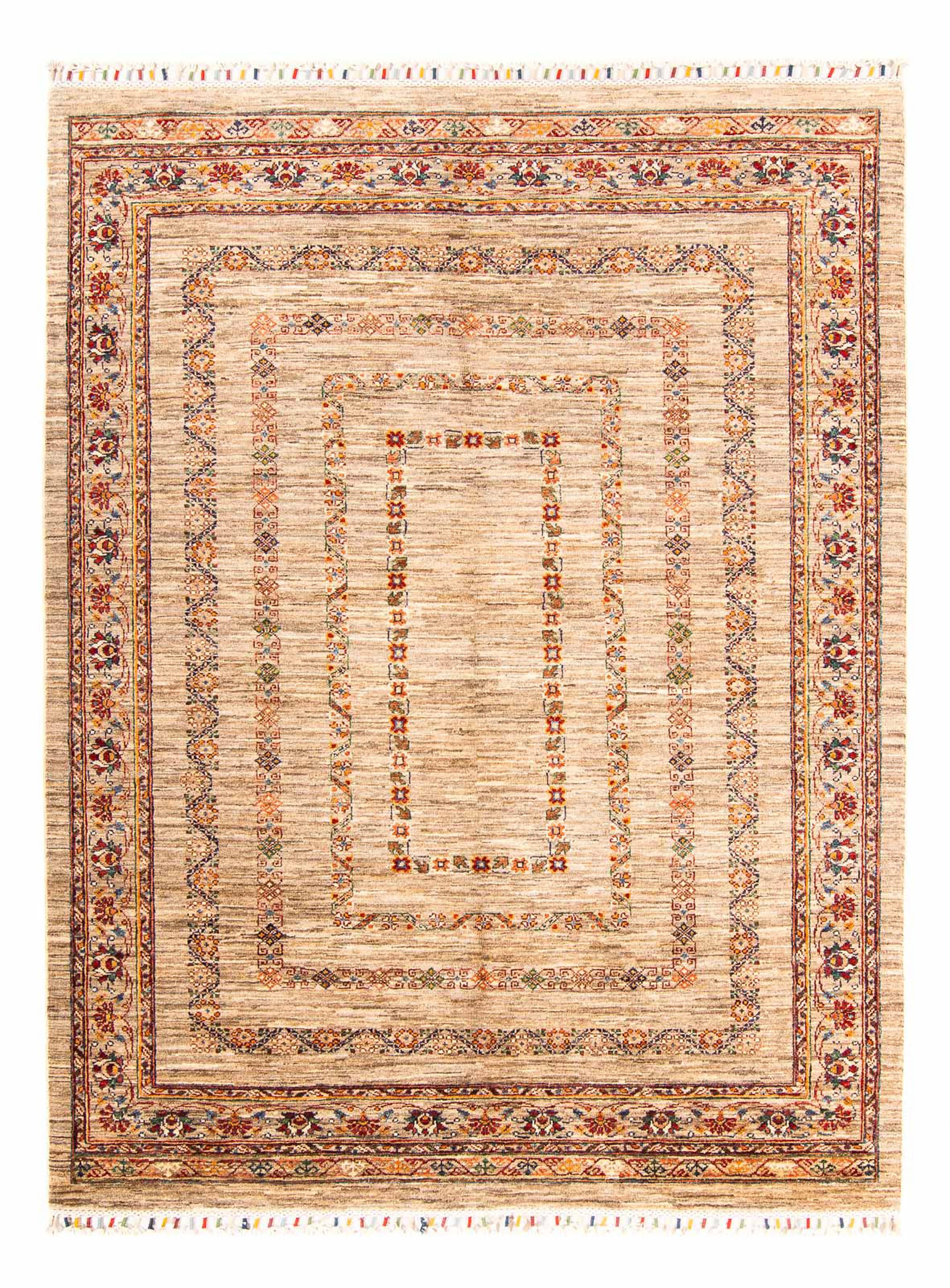 morgenland Wollteppich »Gabbeh - Loribaft Perser - 137 x 72 cm - beige«, rechteckig, Wohnzimmer, Handgeknüpft, Einzelstück mit Zertifikat