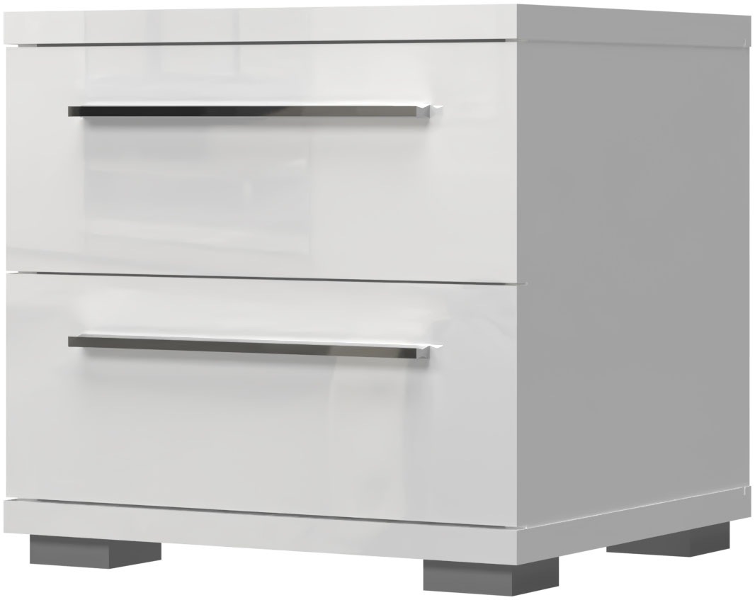 Image of GOODproduct Nachtkommode "Piano, Nachttisch aus FSC-zertifiziertem Holzwerkstoff, Made in Europe" 45/40/43 oder 61cm (B/T/H), ideal passend zum Boxspringbett, UV lackiert, hochglänzend, Soft-Close Funktion, 2 oder 3 Schubladen