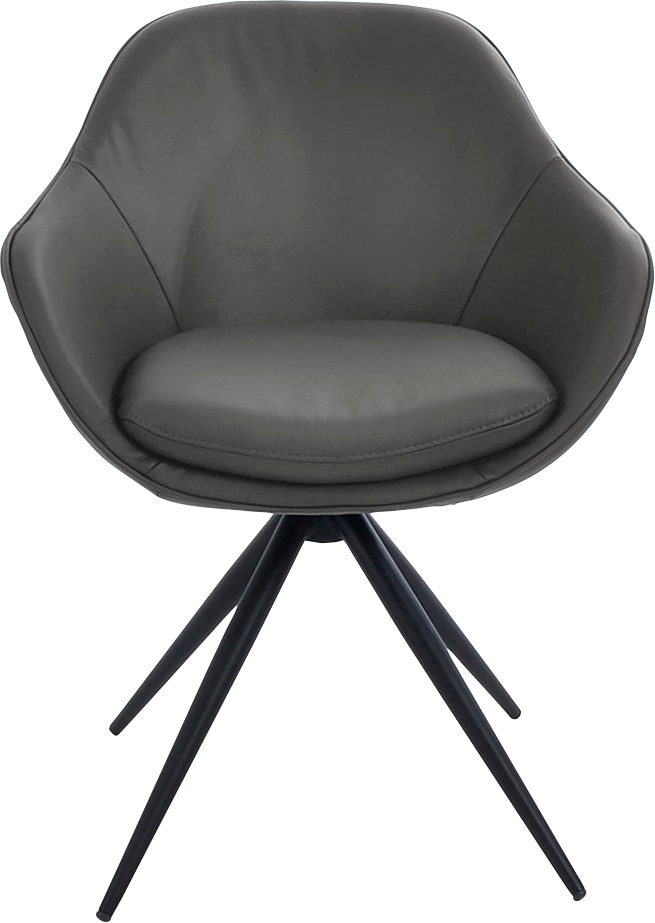 Image of K+W Komfort & Wohnen Drehstuhl "ZOOM" () 4-Fuss Drehstuhl mit Gestell aus Metall schwarz Struktur