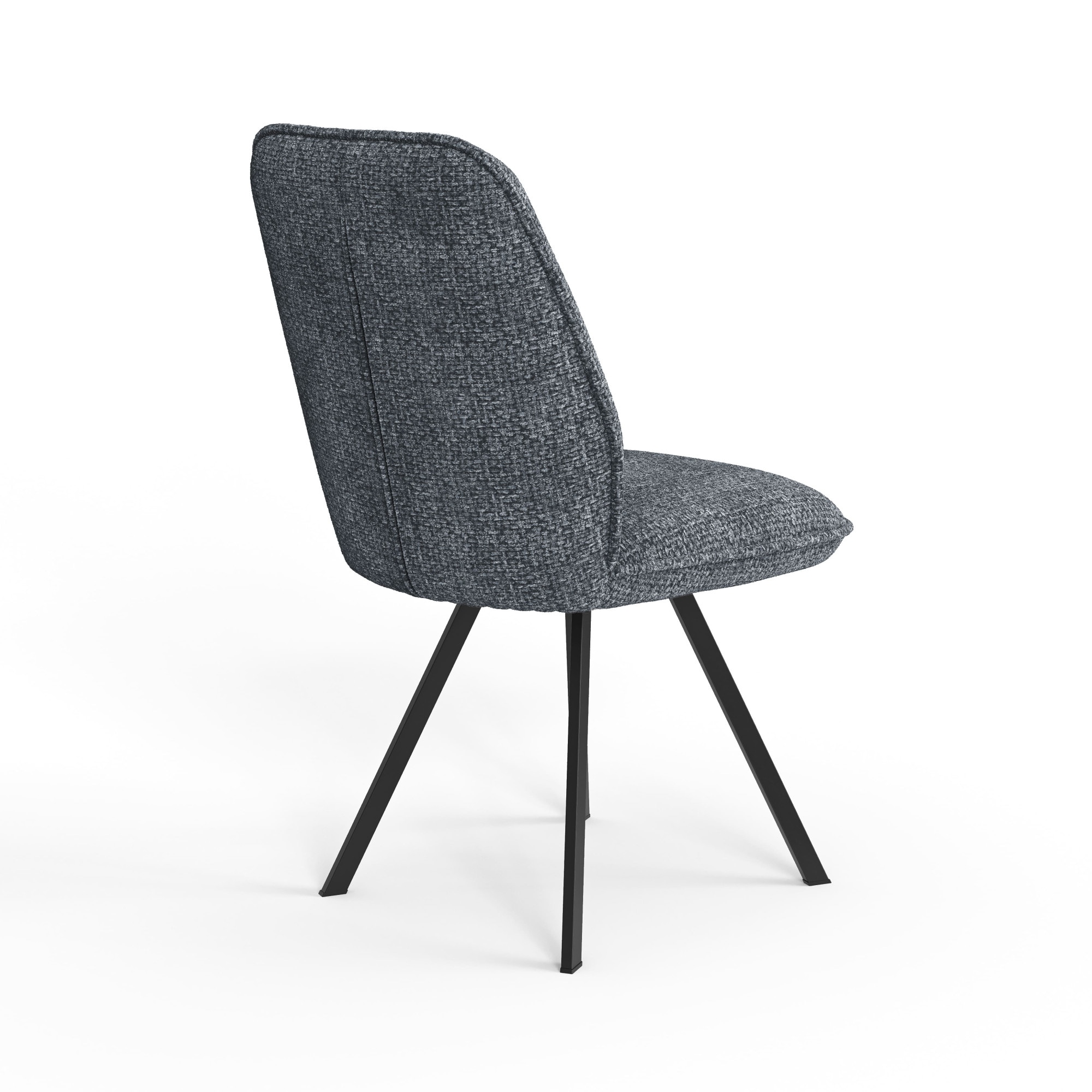 Home affaire Esszimmerstuhl »Mily Essstuhl, Wohnstuhl, Polsterstuhl, 4-Fussstuhl«, (Set), 2 St., Chenille, mit schwarz pulverbeschichteten Metallbeinen, gepolstert, modern