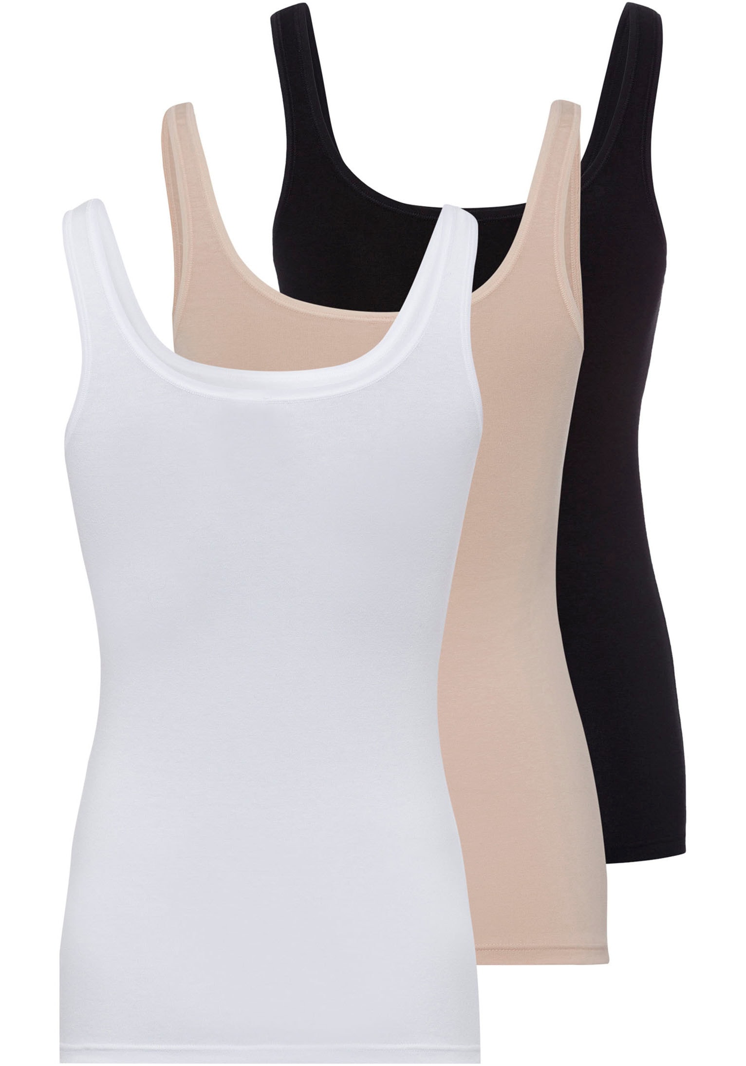 Image of Skiny Tanktop "Every Day In Cotton" 3er Pack, bequem, weich, eng und körpernah, Baumwollmix