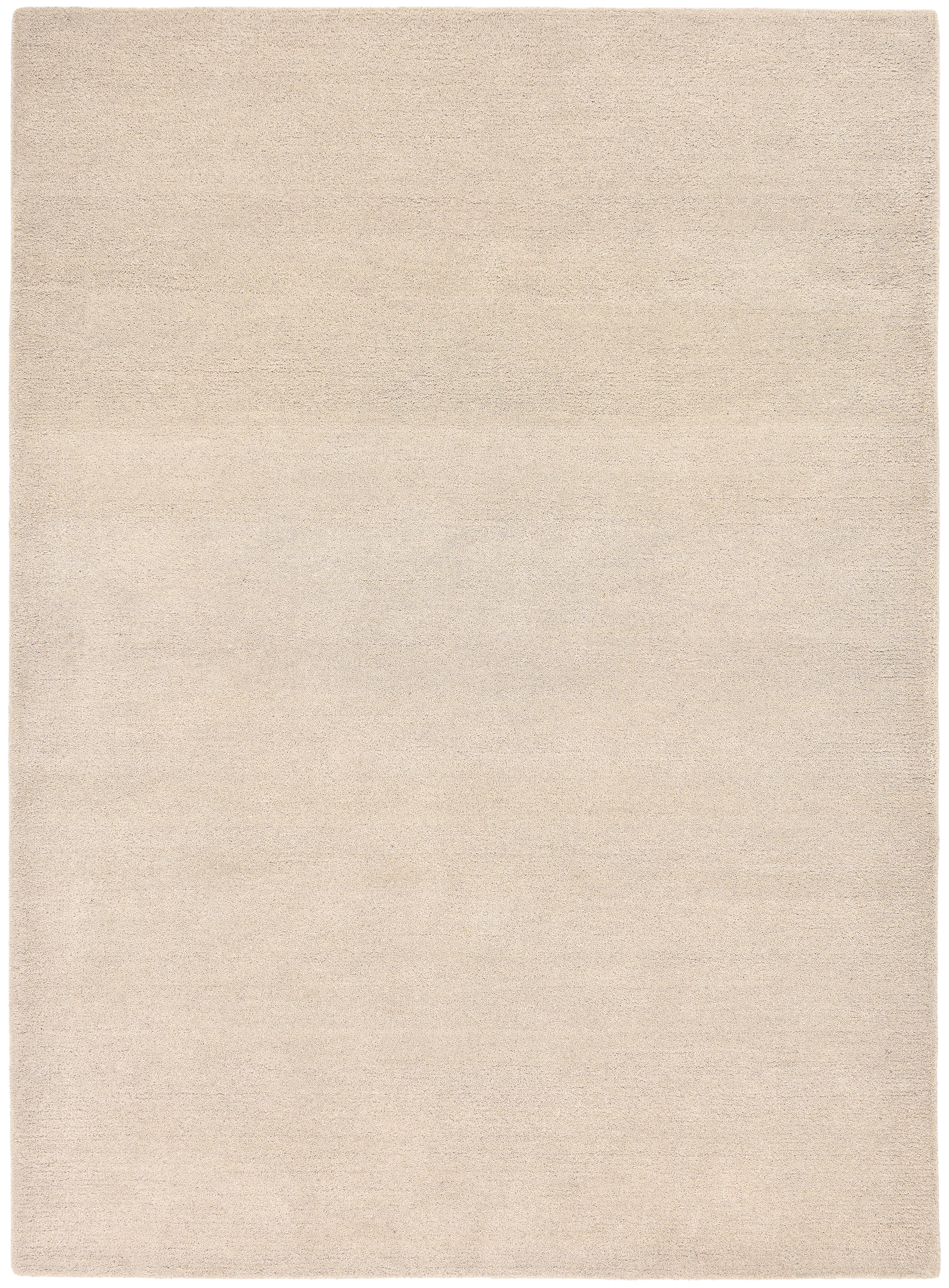 GOODproduct Wollteppich »Gabbo Natur, Handgefertigt, Teppich, reine Wolle, meliert« rechteckig 14 mm Höhe reine Wolle, Uni, Wohnzimmer, Schlafzimmer, Esszimmer