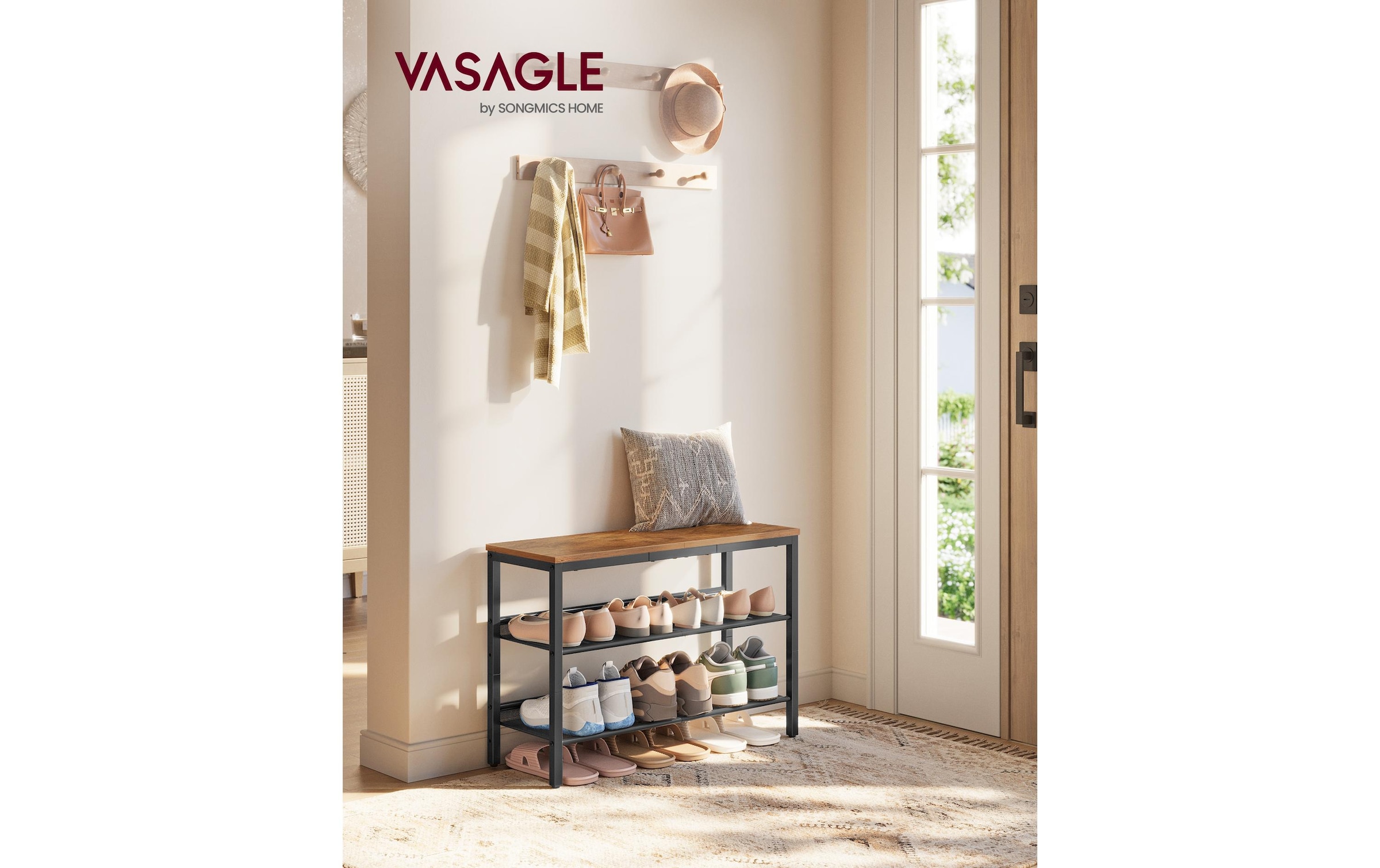 VASAGLE Étagère à chaussures »mit drei Ablagen 28 x 53 cm«